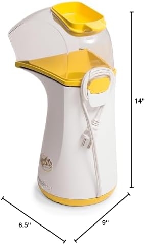 Presto 04820 Poplite Hot Air Popcorn Popper - Built-In Measuring Cup + Melts Butter, Easy to Clean, Built-In Cord Wrap, 18 Cups, Yellow - Image 6