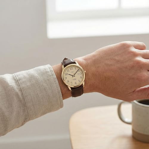Timex Men's Easy Reader 38mm Brown Leather Strap Watch | Classic Style, USA Authentic - Image 5