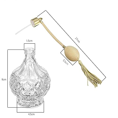 BOGZON Vintage Crystal Perfume Atomizer 80ml | Elegant Refillable Glass Bottle with Gold Tassels - Image 4