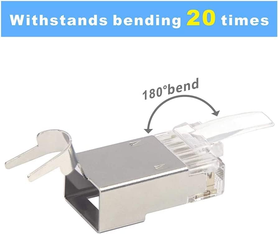 VCELINK CAT6A RJ45 Connectors 30-Pack | Shielded Pass-Through for CAT6A/CAT7 Networks - Image 6