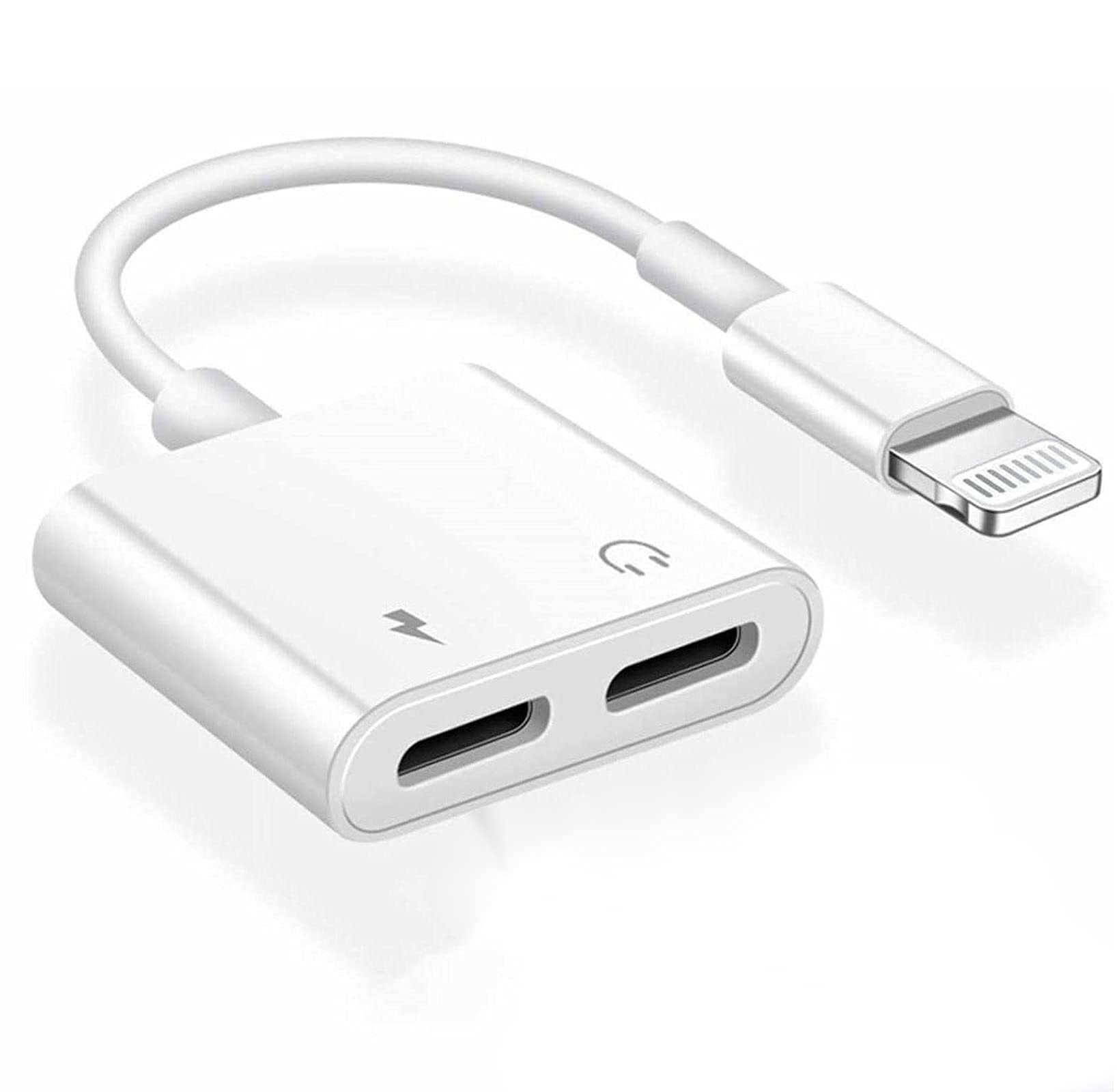 DESOFICON Dual Lightning & Aux Audio Adapter for iPhone 14/13/12/11 (NOT iPhone 15) | Listen & Charge Simultaneously