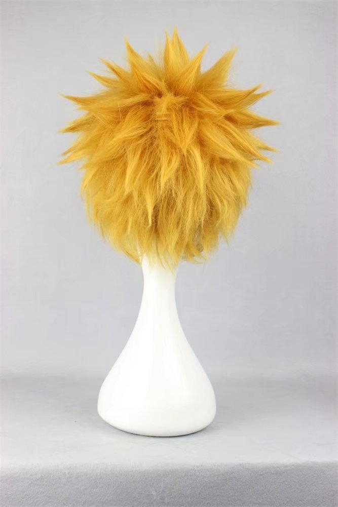 COSPLAZA Short Spiky Blonde Gold Cosplay Wig | Unleash Your Inner Anime Hero - Image 4
