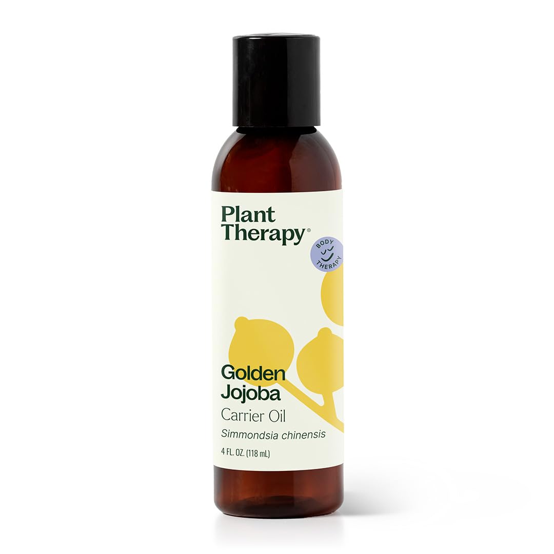Plant Therapy Jojoba Golden Carrier Oil 946ml (32oz) | Pure Cold-Pressed Moisturizer for Skin & Essential Oils