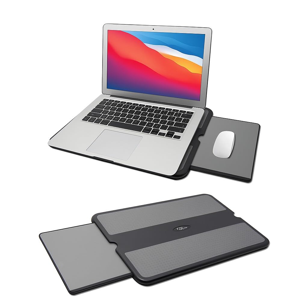 MAX SMART Portable Laptop Lap Pad with Mouse Tray | Stable Work Surface Anywhere (Adjustable)
