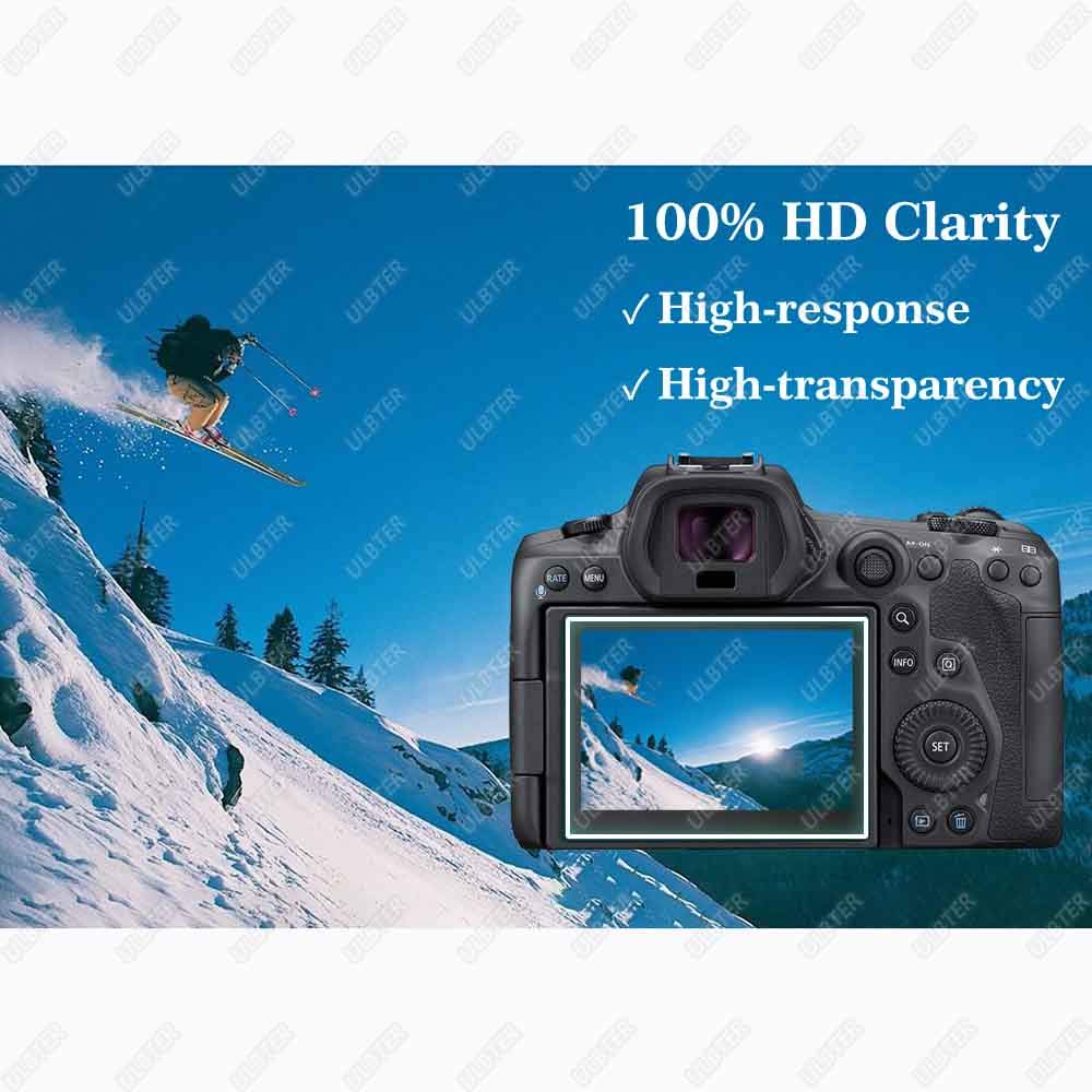 Protezione Pellicola per Canon EOS R5,ULBTER EOS R5 Protettore schermo Vetro Temperato 0,3 mm Durezza 9H Antigraffio Anti-impronte Anti-acqua Anti-polvere [2+2 pezzi] thumbnail 6