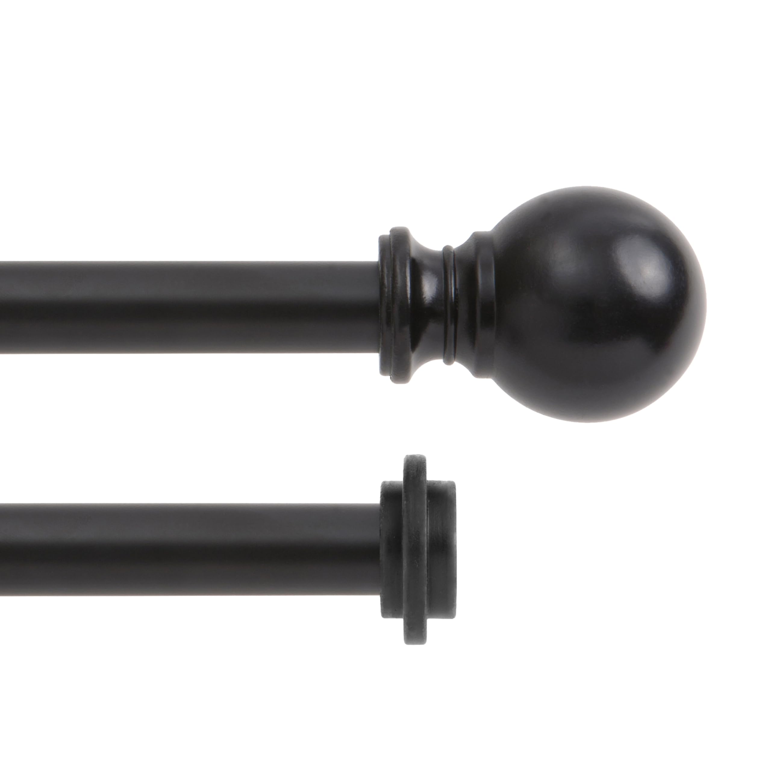 Kenney Ball End Double Curtain Rod 168-305cm (66-120") Matte Black | Elevate Your Window Decor