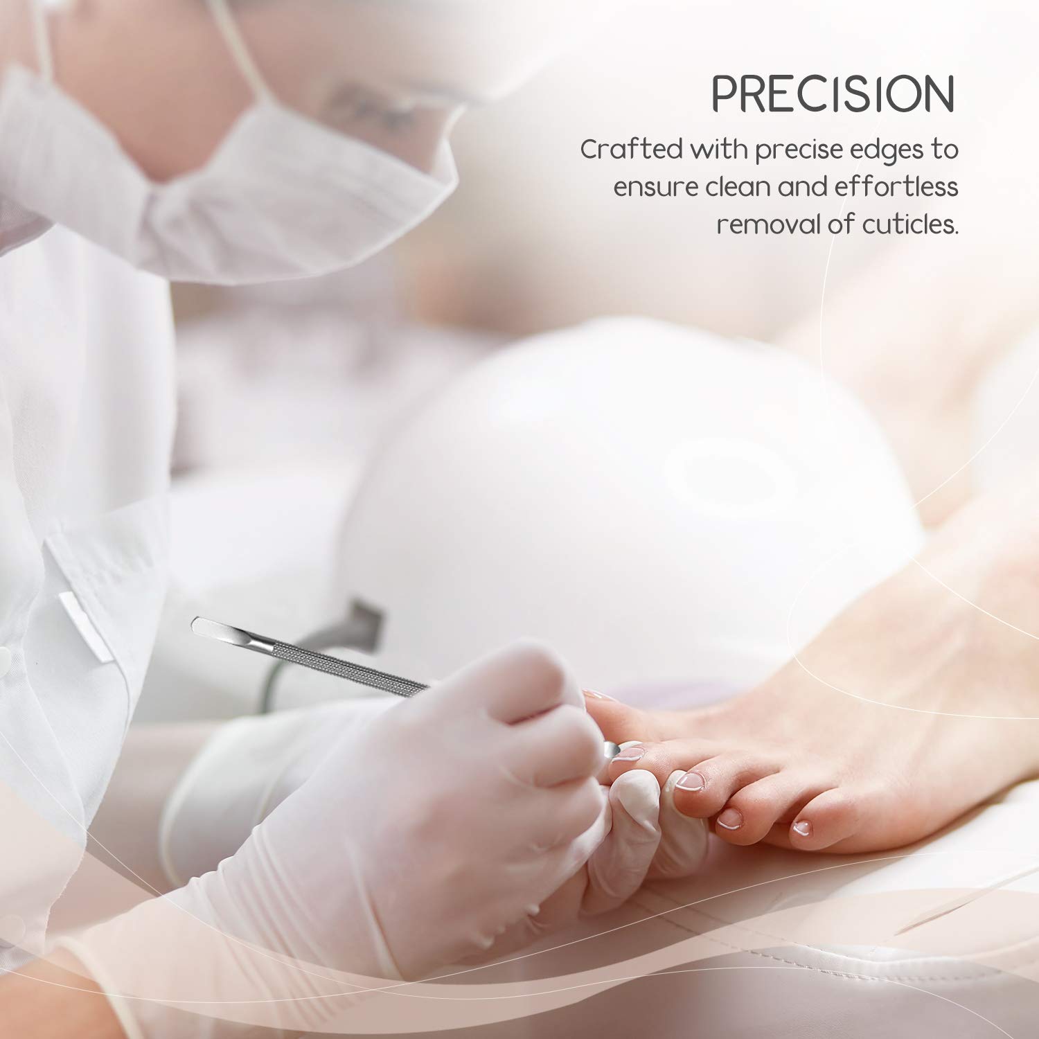 Sterling Beauty Tools Professional Cuticle Pusher & Nail Cleaner 1 Count | Dual Sided Stainless Steel - Image 4