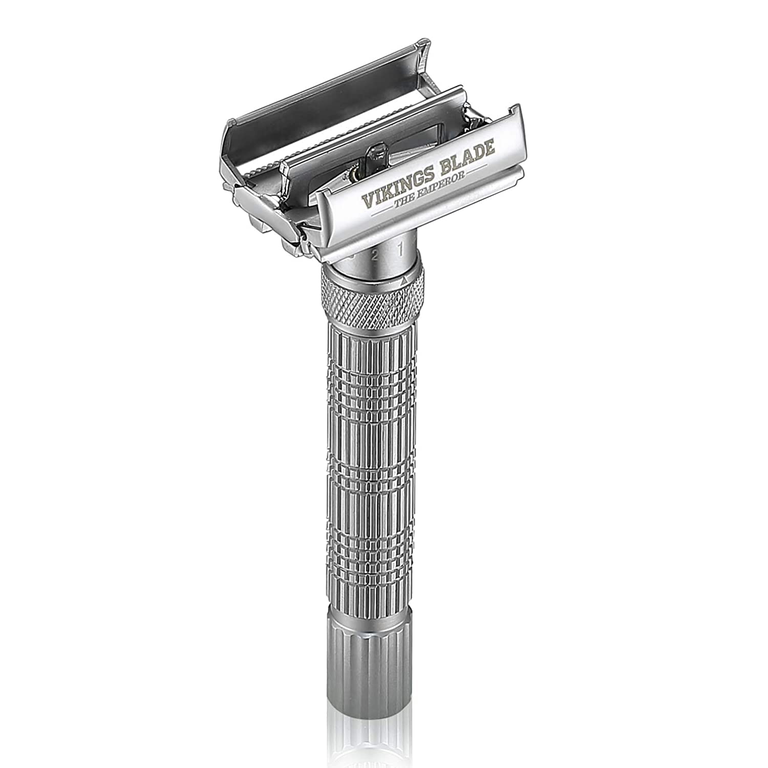 Vikings Blade The Emperor Adjustable Safety Razor (Frosted Chrome) | Lifelong Durability & Smooth Shave - Image 5