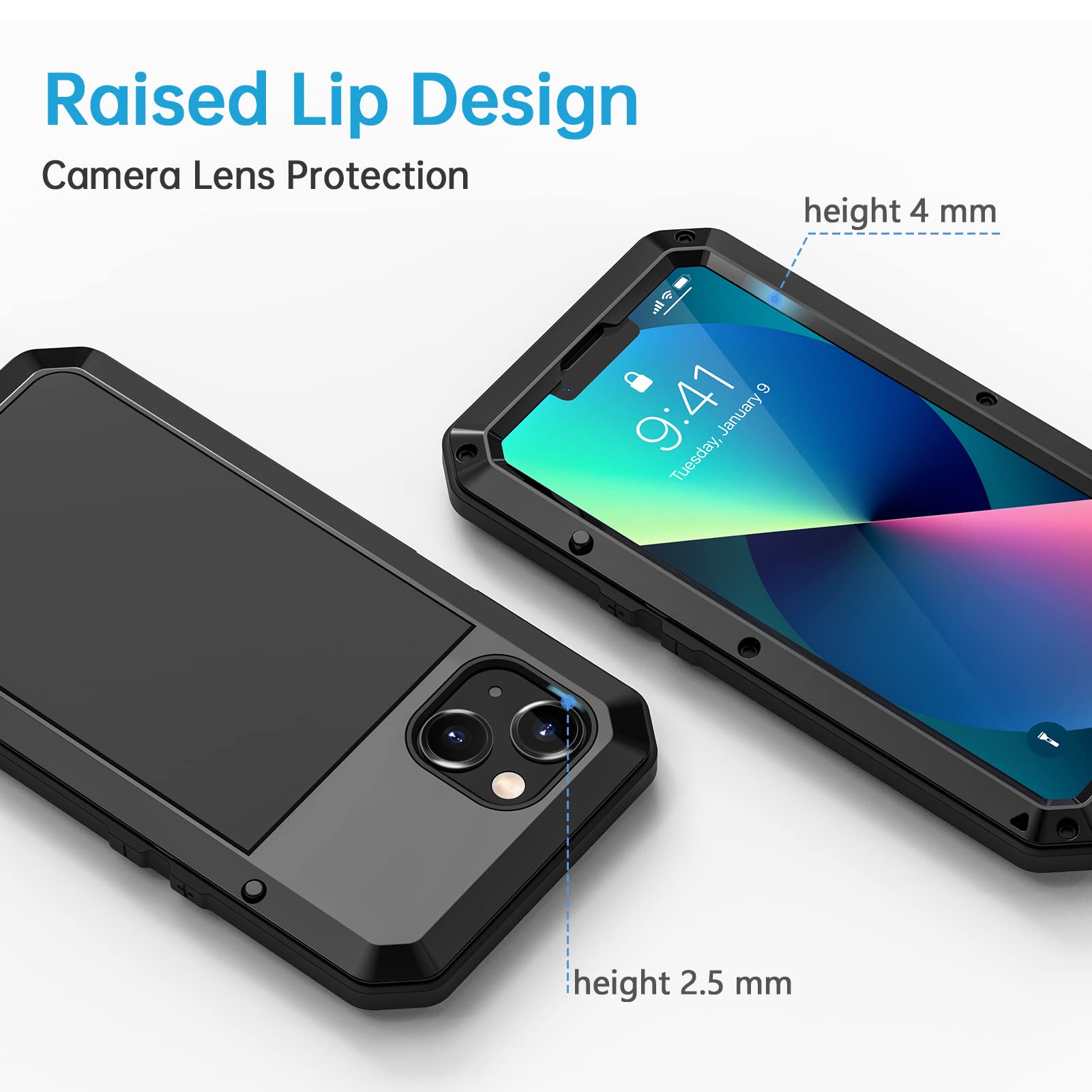 Lanhiem iPhone 13 Metal Case | Heavy Duty Shockproof Protection - Image 4