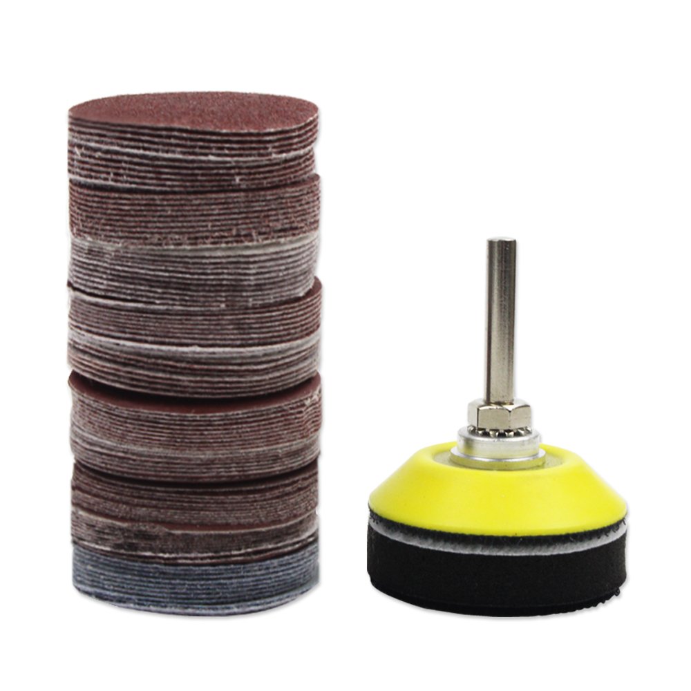 Coceca 5,1 cm 100pcs dischi abrasivi Pad kit per trapano smerigliatrice utensili rotanti con Backer Plate 1/10,2 cm gambo include 80 – 3000 Grit Sandpapers, rosso thumbnail 4
