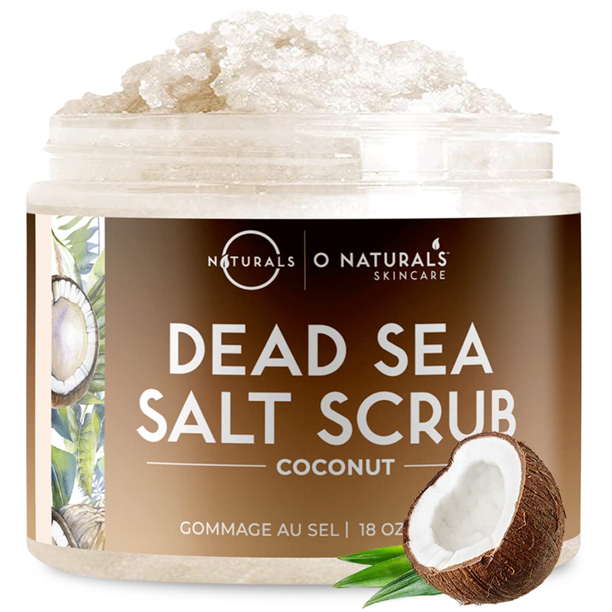 O Naturals Dead Sea Salt Scrub 510g (18oz) | Deeply Moisturize & Exfoliate