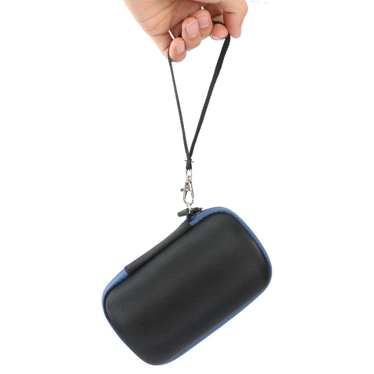 co2crea - Custodia rigida da viaggio per Sony SRS-XB12 altoparlante portatile wireless Bluetooth, custodia nera + interno azzurro thumbnail 7