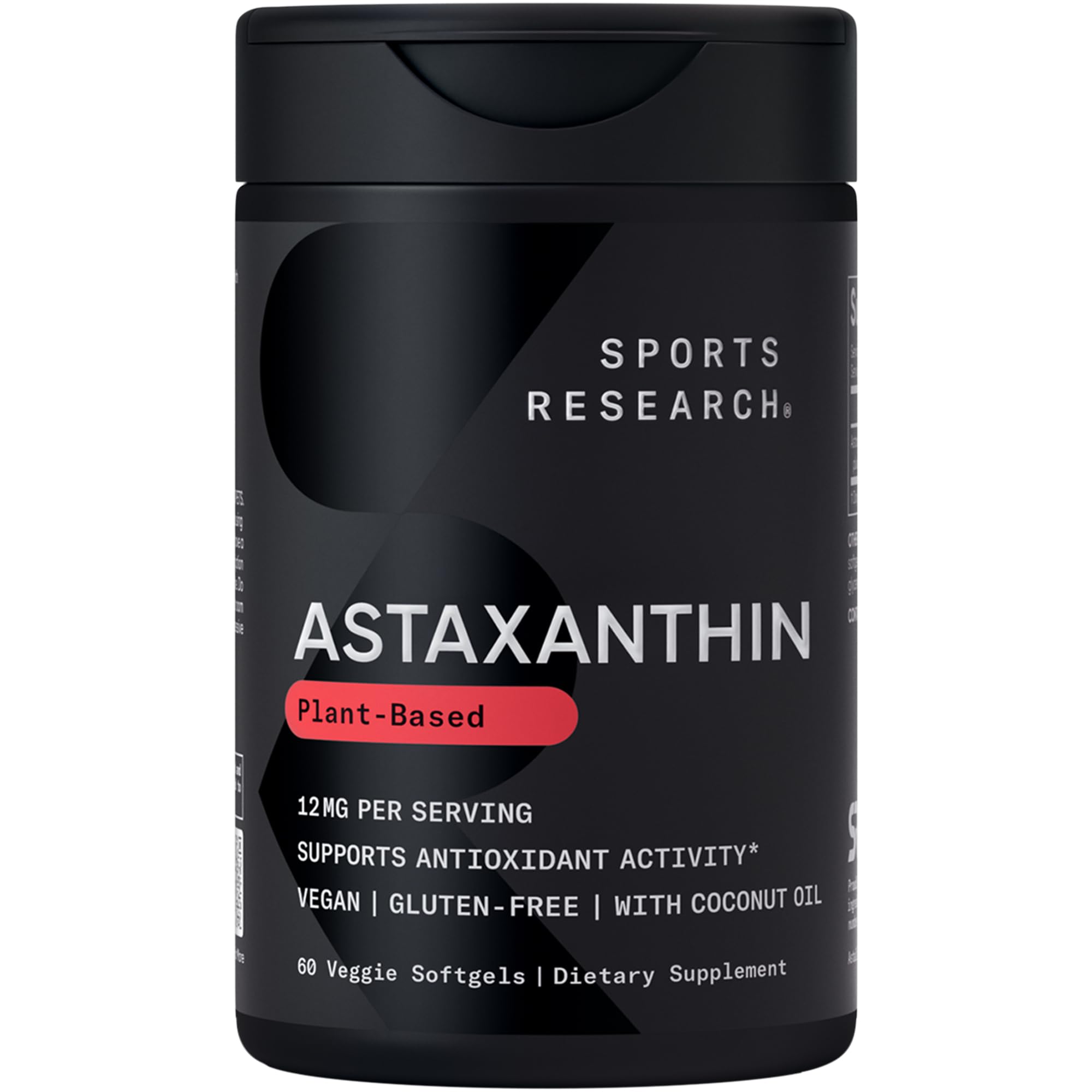 Sports Research Triple Strength Vegan Astaxanthin 12mg (60 Count) | Support Antioxidant Activity & Skin Health