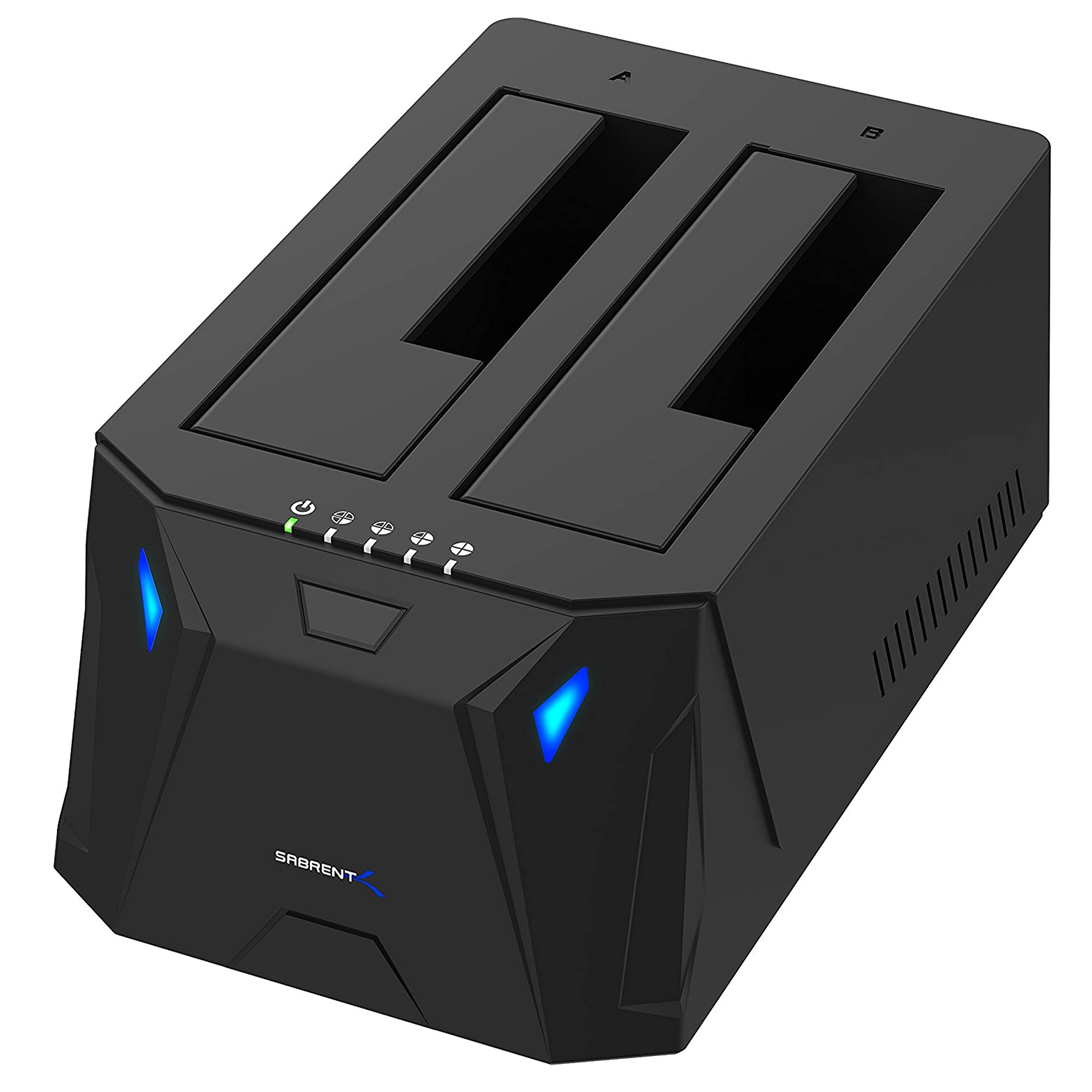 Sabrent Dual Bay HDD Docking Station with Cloner | Fast USB 3.0 Data Transfer & Cloning (150 chars)