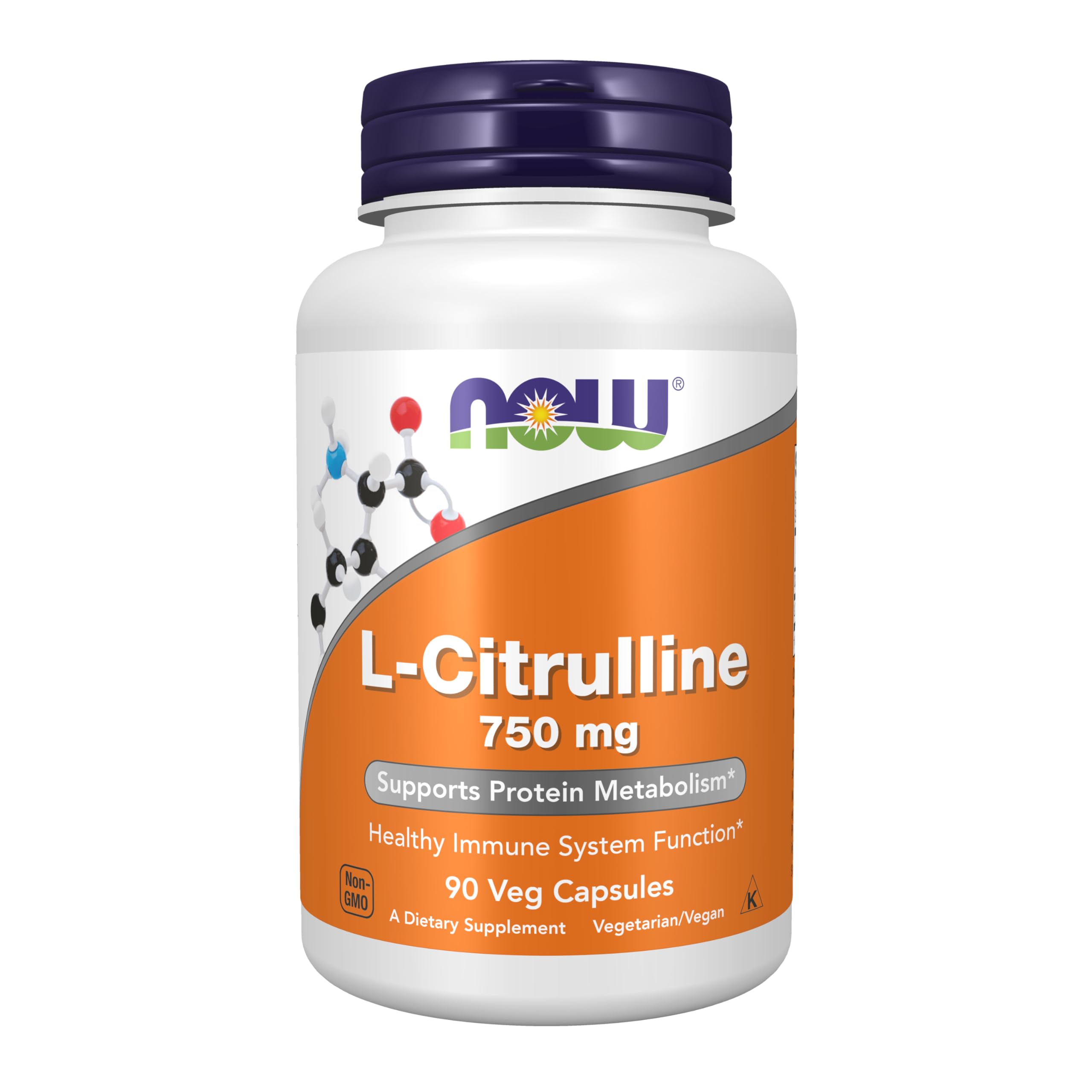 NOW Foods L-Citrulline 750mg Amino Acid Supplement 90 Veg Capsules | Boost Nitric Oxide & Protein Metabolism
