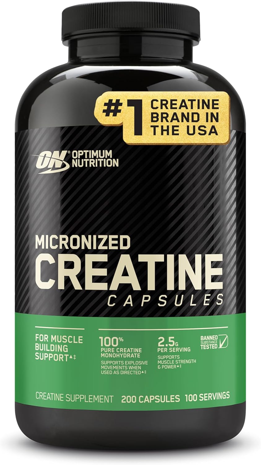 Optimum Nutrition Micronized Creatine Monohydrate Capsules, 2500 mg, 300 Capsules | 100% Pure, Keto-Friendly optimum nutrition + 2 - Image 1
