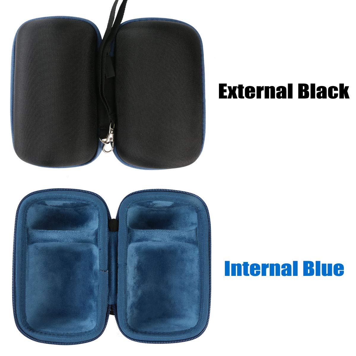co2crea - Custodia rigida da viaggio per Sony SRS-XB12 altoparlante portatile wireless Bluetooth, custodia nera + interno azzurro thumbnail 3