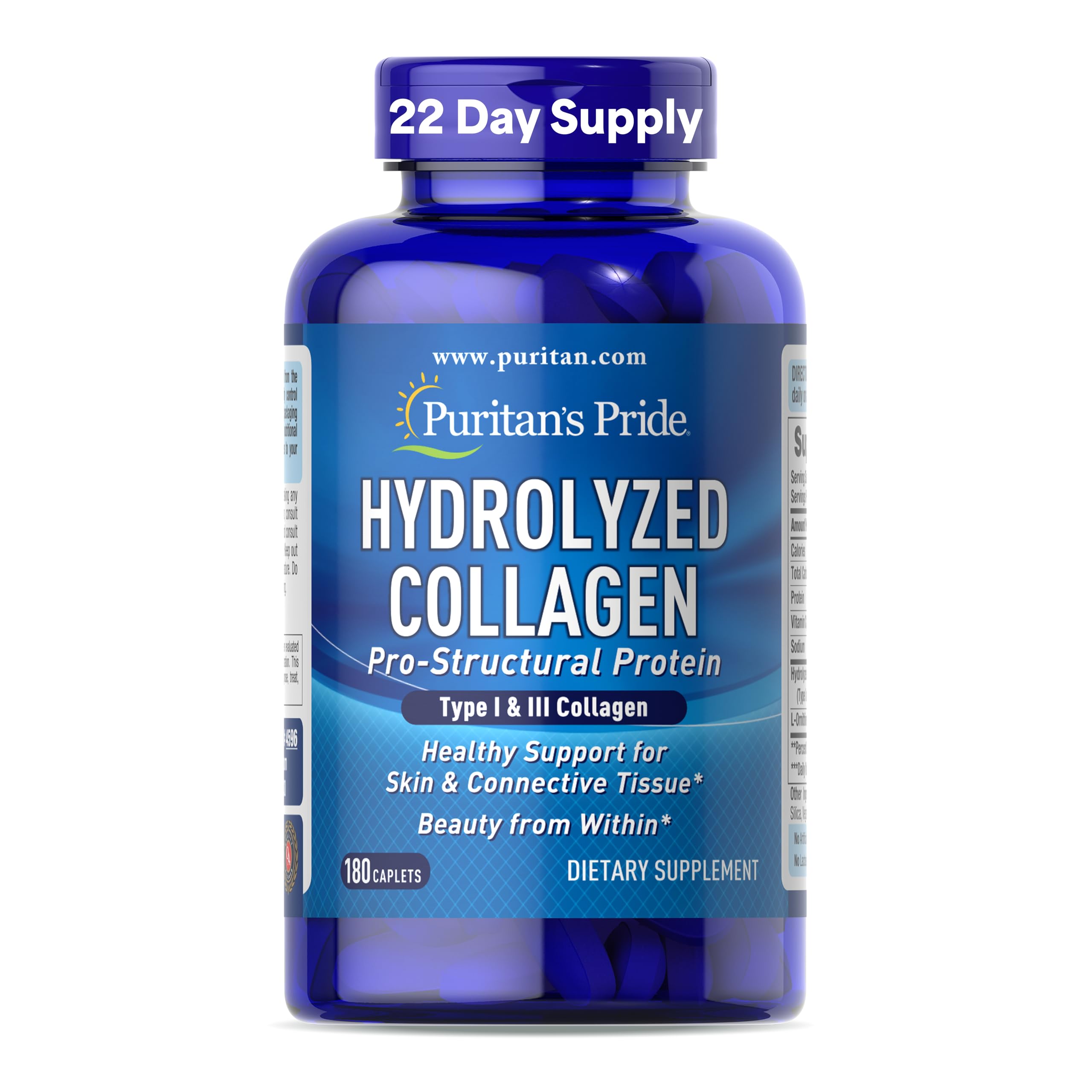 Puritan's Pride Hydrolyzed Collagen 1000mg | Support Skin, Bones & Joints