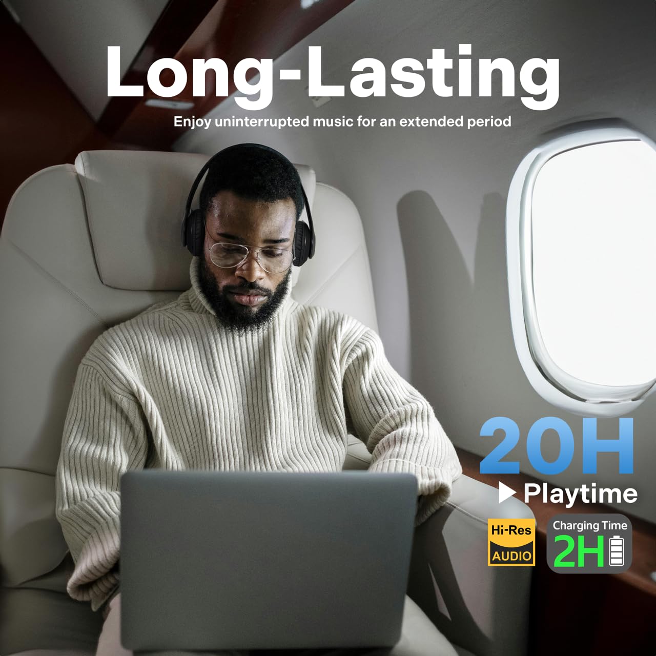 iJoy Bluetooth Headphones Over Ear (Stealth) | Immersive Sound & All-Day Comfort - Image 6