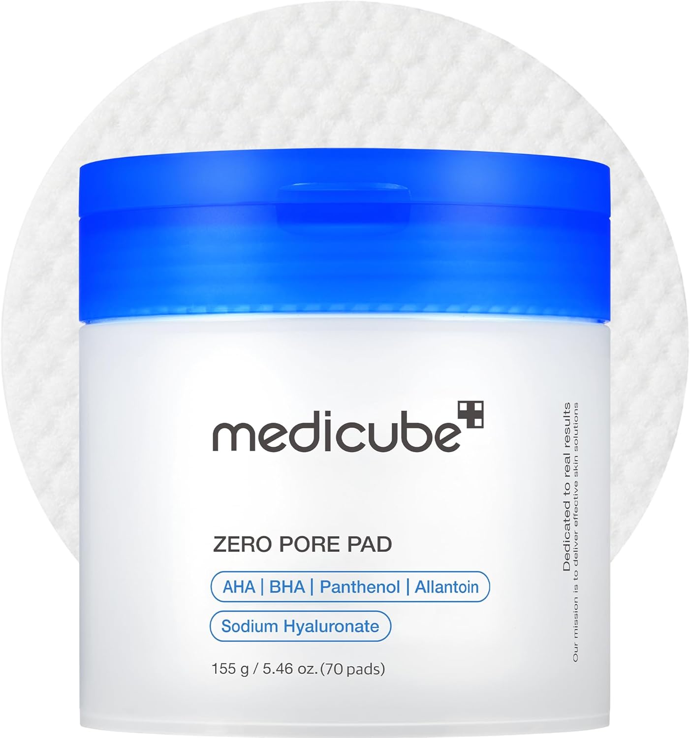 medicube Toner Pads Zero Pore Pad 2.0 | Dual-Textured Facial Pad for Exfoliation and Pore Care with 4.5% AHA Lactic Acid, 0.45% BHA Salicylic Acid | Ideal for All, Korean Skin Care, 70 Pads (1 Pack) - Image 1