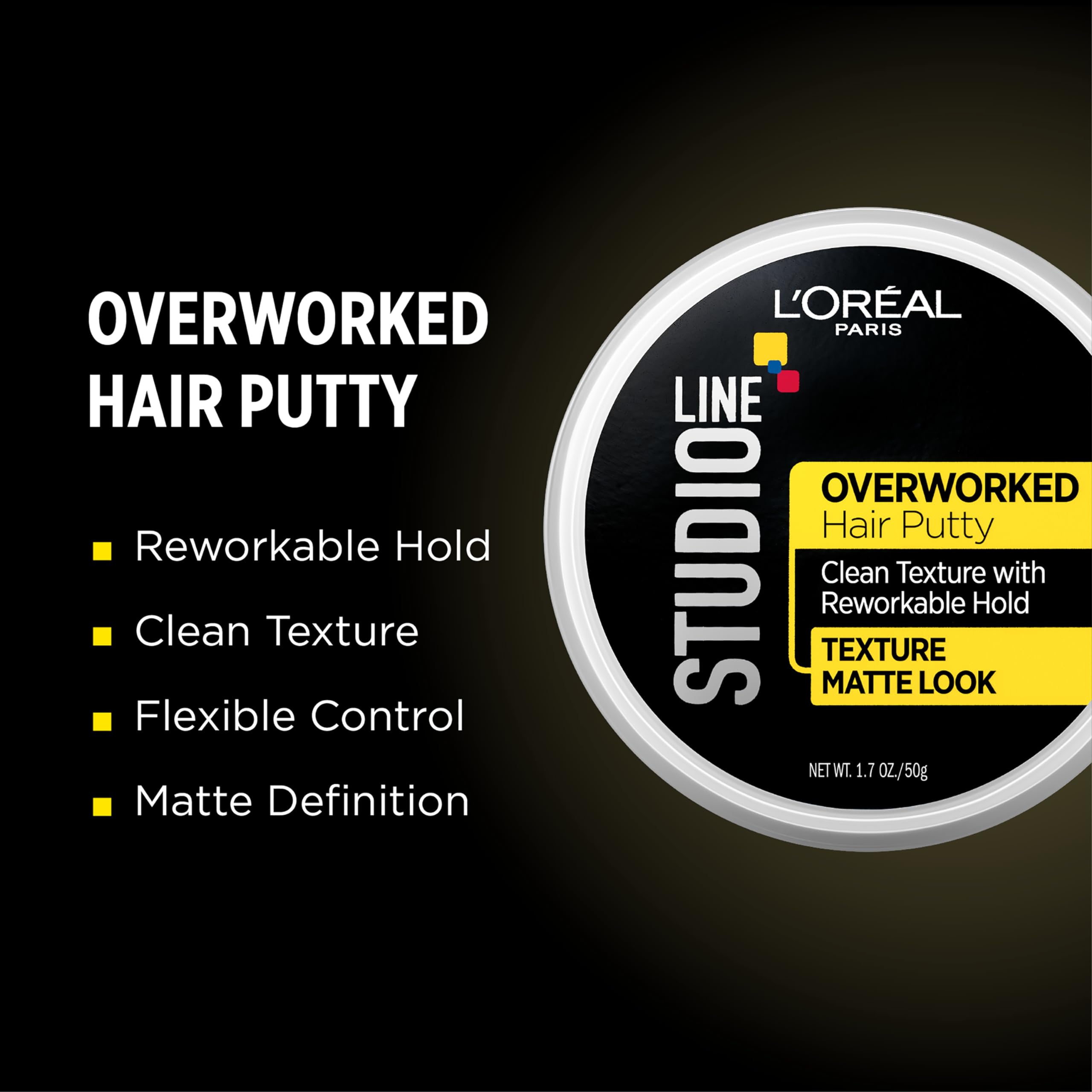 L'oreal LOreal Studio Line Overworked Hair Putty, 1.7 oz thumbnail 2