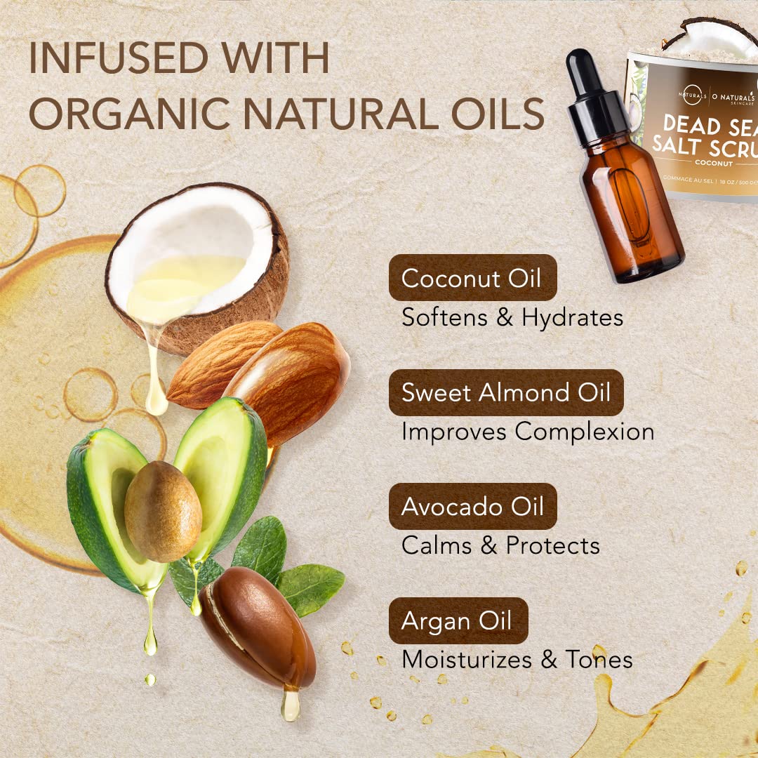 O Naturals Dead Sea Salt Scrub 510g (18oz) | Deeply Moisturize & Exfoliate - Image 4