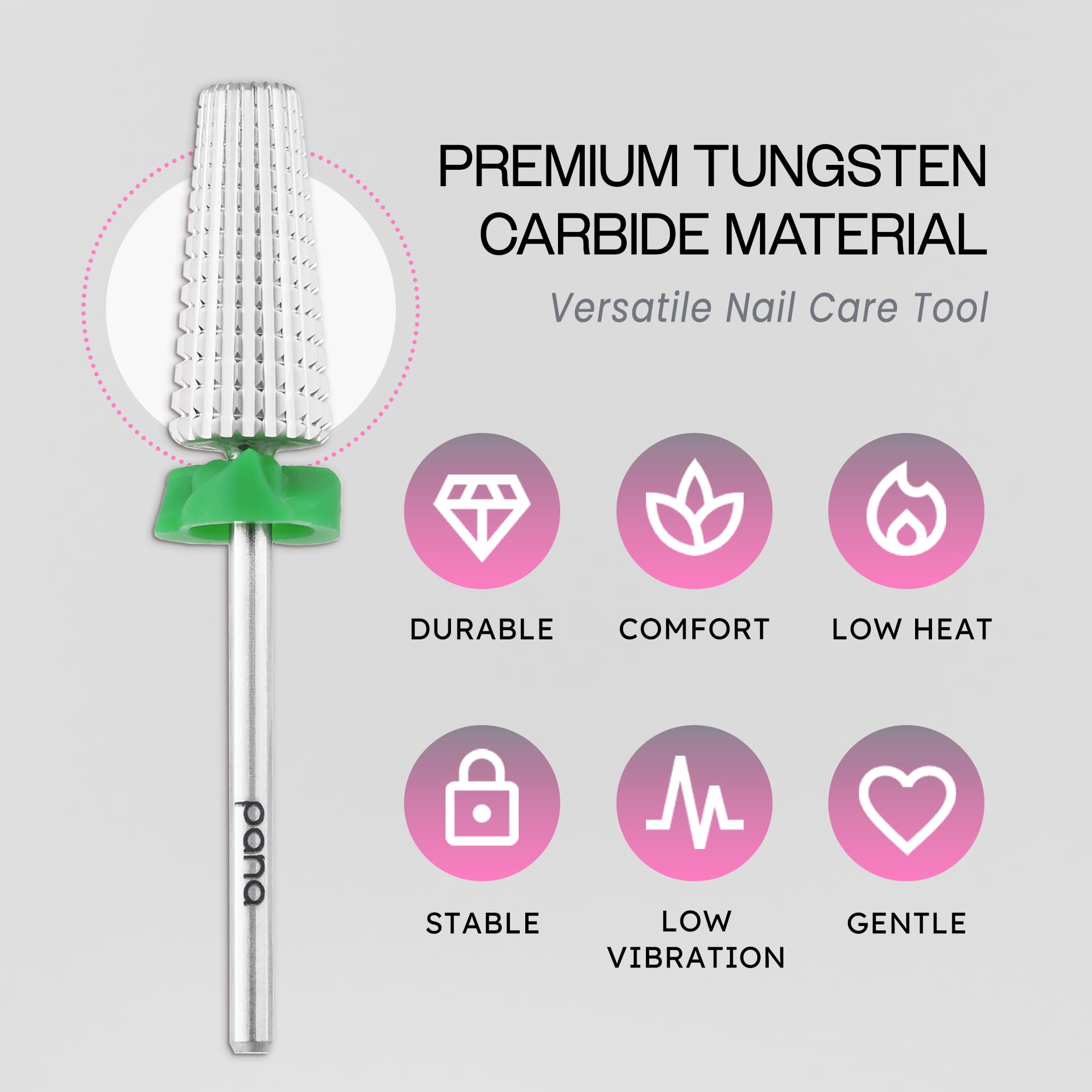 PANA 5-in-1 Carbide Nail Drill Bit (Coarse) | Effortless Acrylic & Gel Removal - Image 5