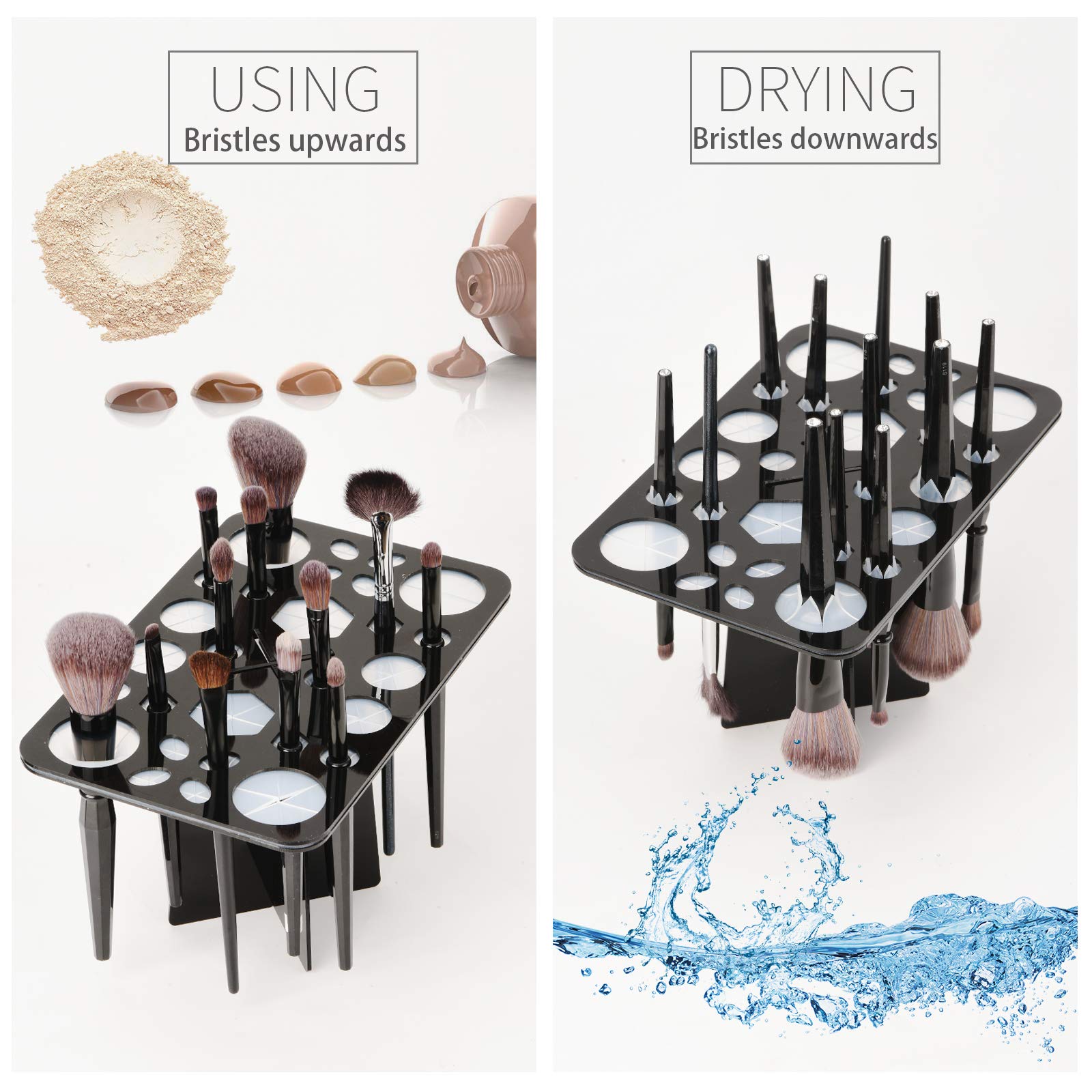 Luckyiren Acrylic Brush Drying Rack 28 Slots | Organize & Dry Makeup & Paint Brushes - Image 4