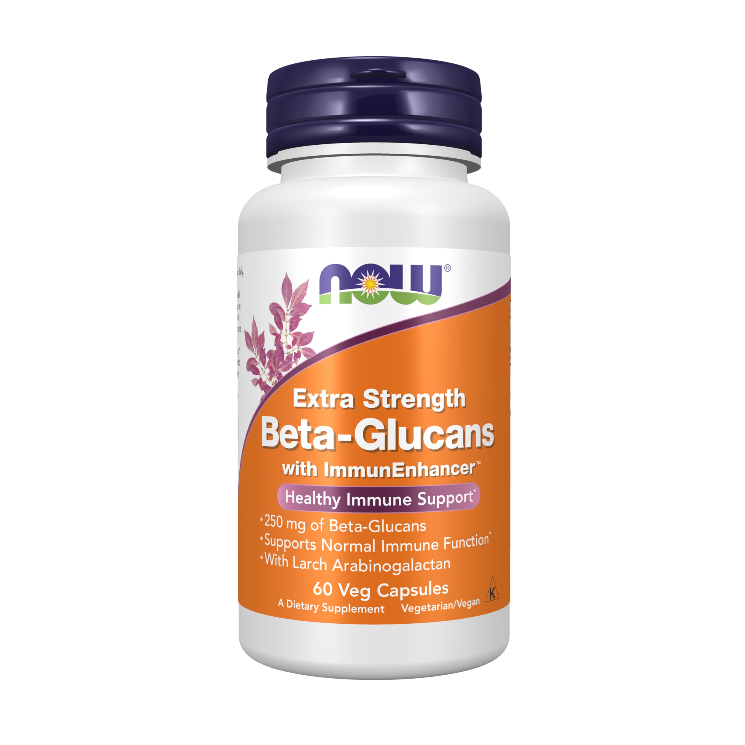 NOW Foods Beta-Glucans with ImmunEnhancer™ 60 Veg Capsules | Extra Strength Immune Support