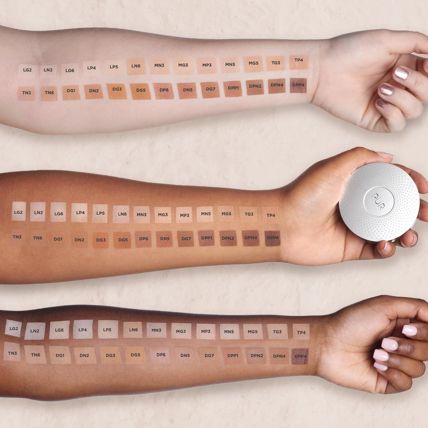 PÜR Beauty 4-in-1 Pressed Mineral Powder Foundation Light Tan SPF 15 | Buildable Medium-Full Coverage - Image 5