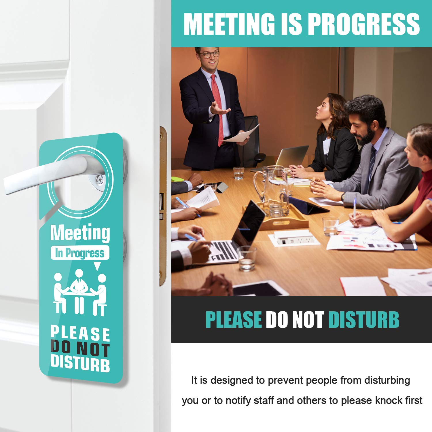 PSLER Meeting in Progress Door Sign (2 Pack) | Keep Your Office Undisturbed - Image 5