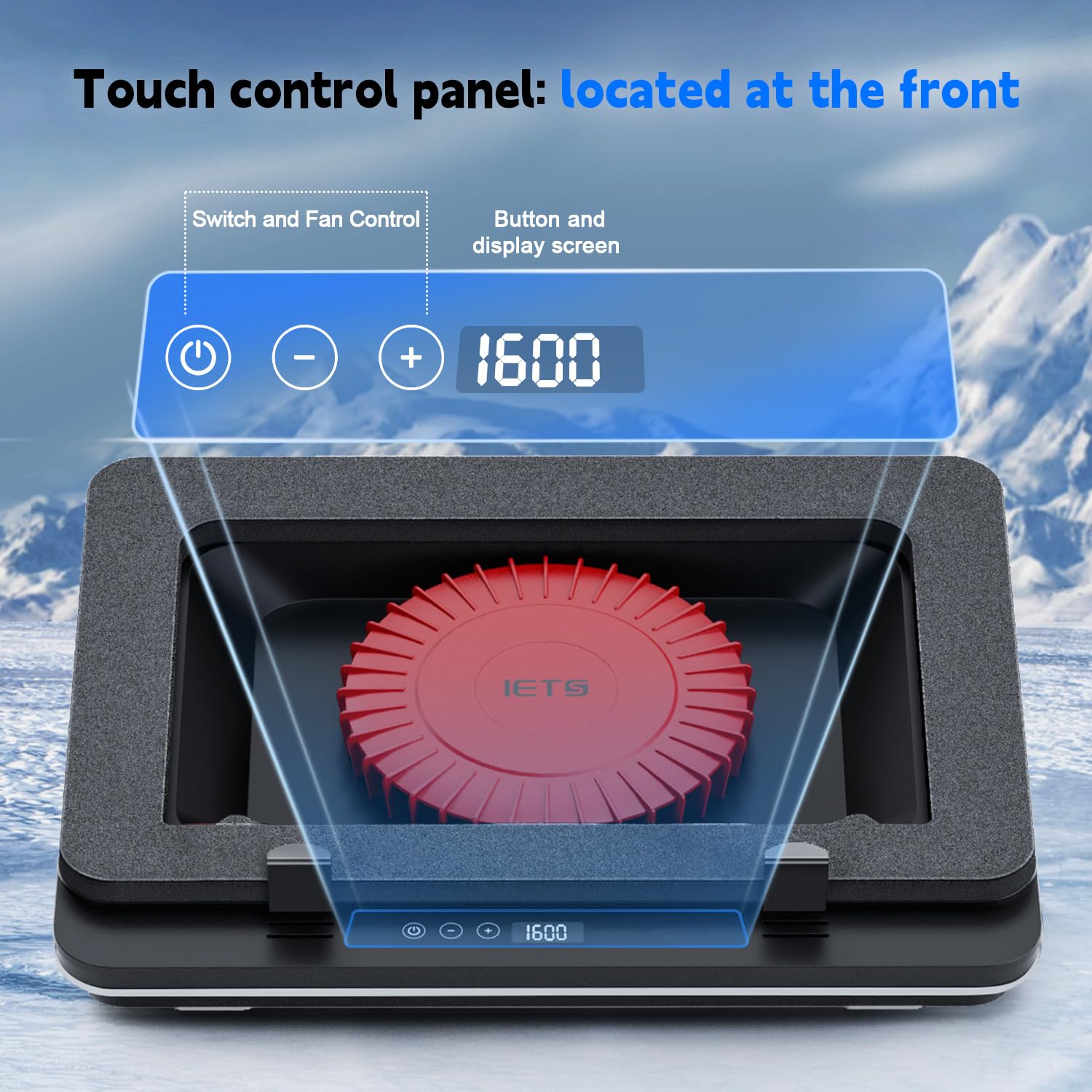 IETS GT600 - Tappetino di raffreddamento per computer portatile, dotato di gigantesco turboventilatore (diametro 14 cm), schiuma sigillata per laptop da gioco a raffreddamento rapido, raffreddamento thumbnail 6