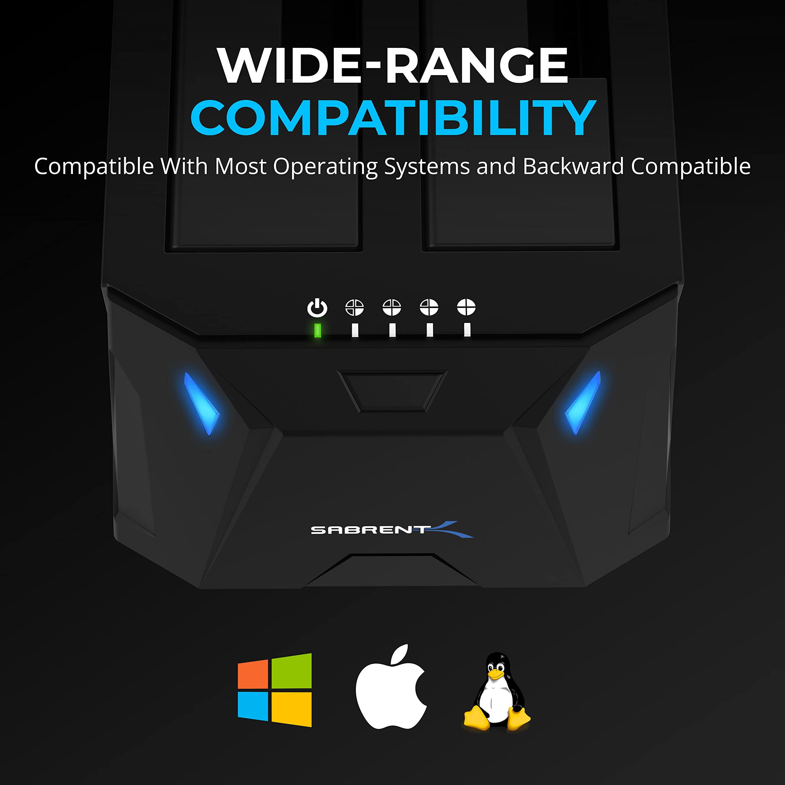 Sabrent Dual Bay HDD Docking Station with Cloner | Fast USB 3.0 Data Transfer & Cloning (150 chars) - Image 6