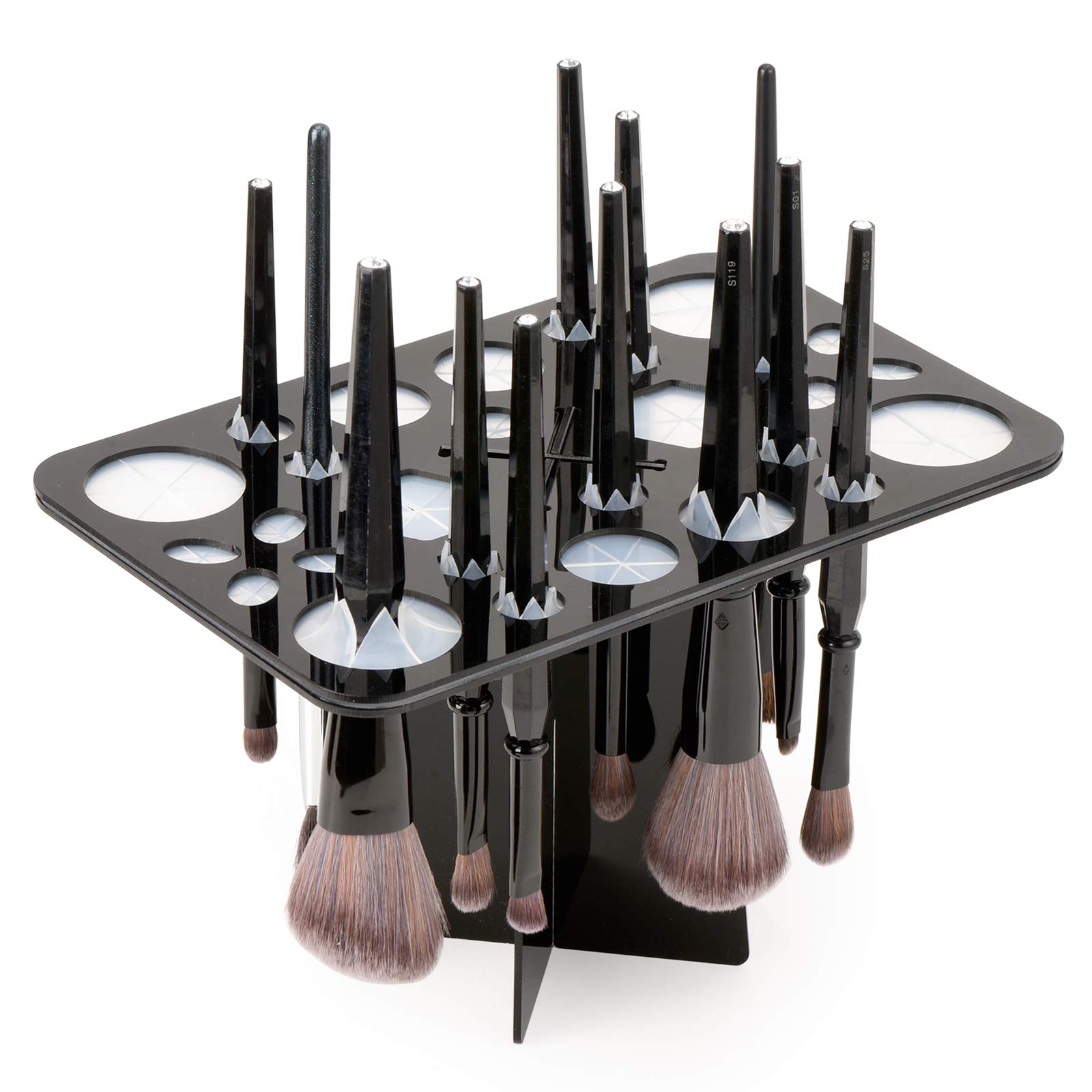 Luckyiren Acrylic Brush Drying Rack 28 Slots | Organize & Dry Makeup & Paint Brushes