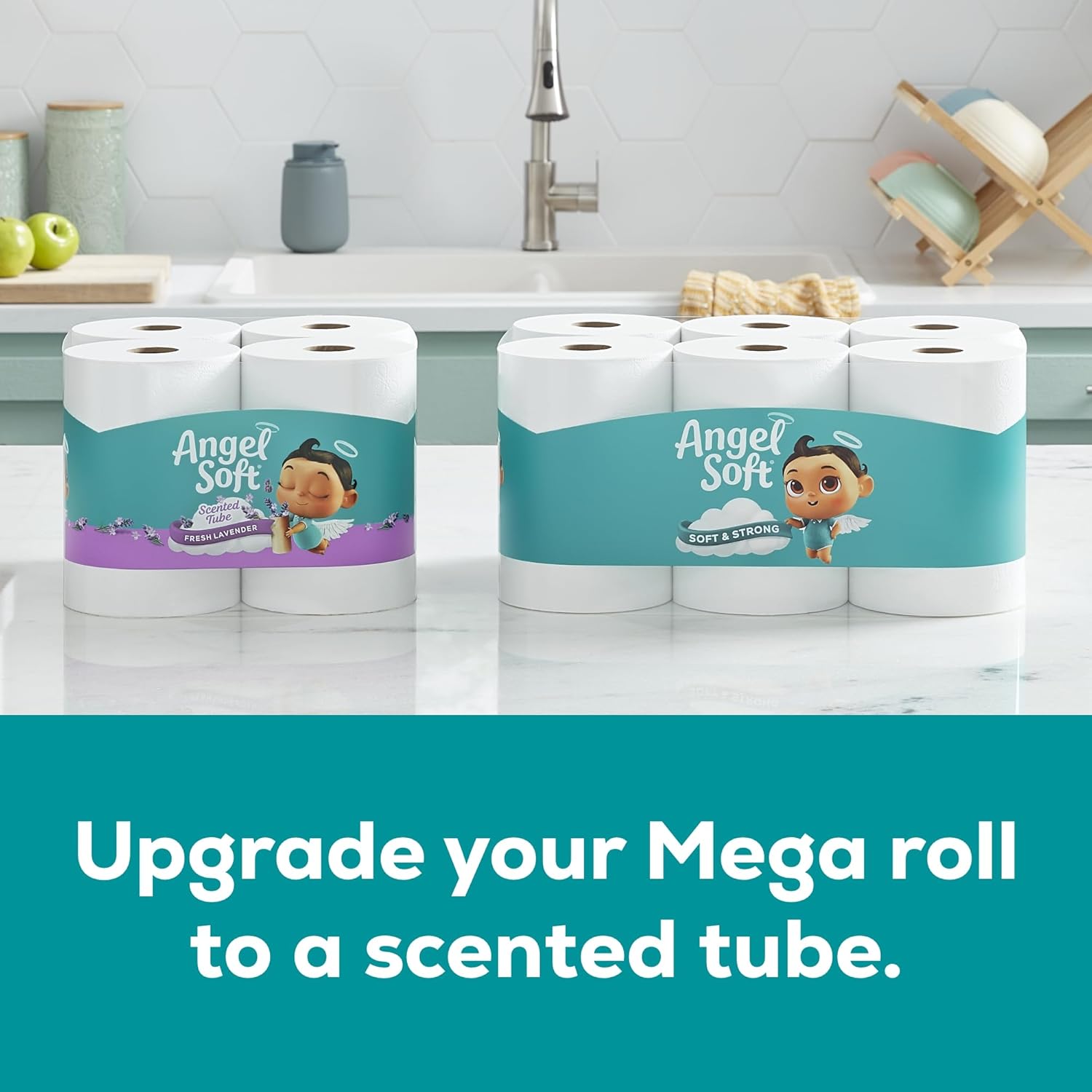 Angel Soft Toilet Paper, 16 Mega Rolls = 64 Regular Rolls, Soft and Strong Toilet Tissue - Image 6