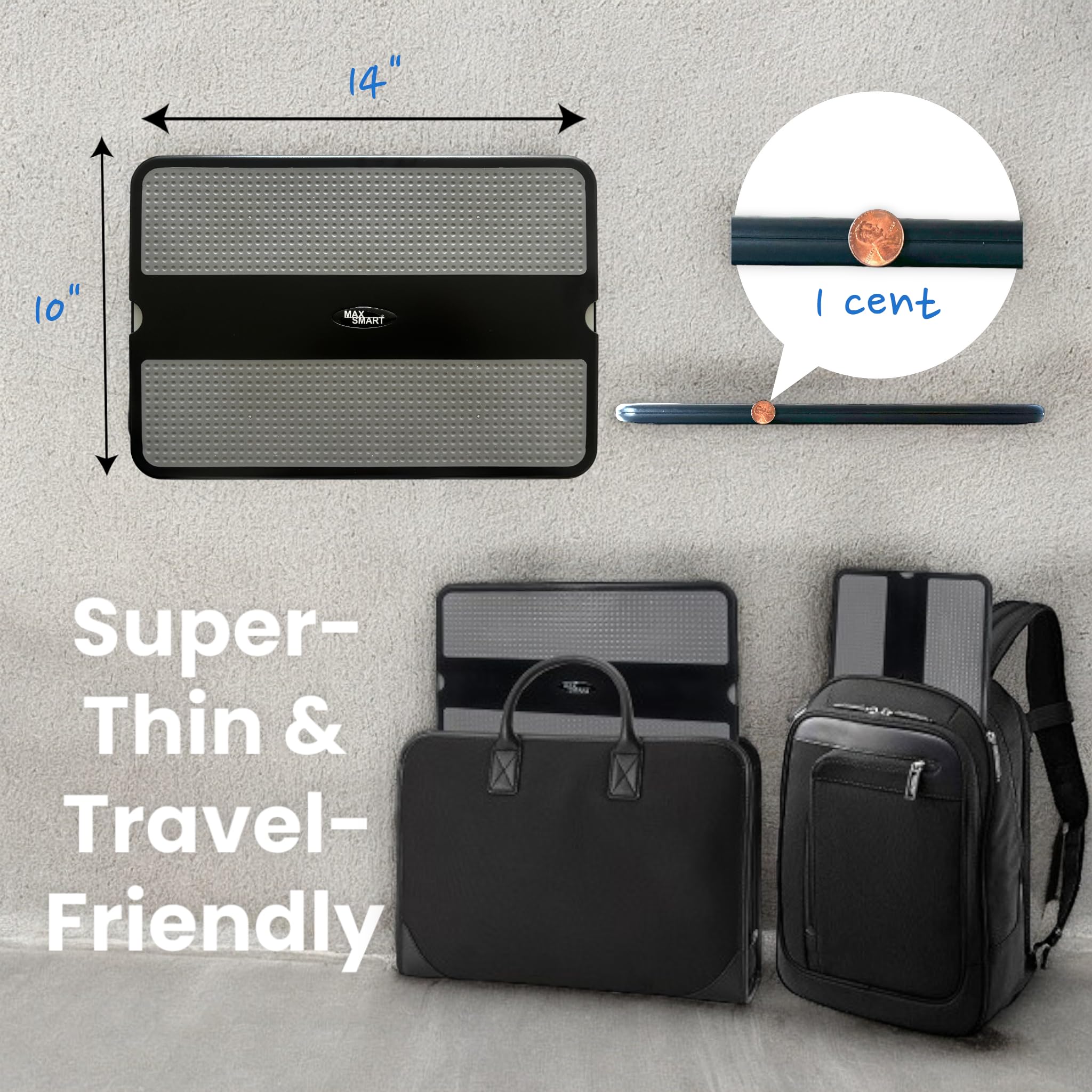 MAX SMART Portable Laptop Lap Pad with Mouse Tray | Stable Work Surface Anywhere (Adjustable) - Image 4