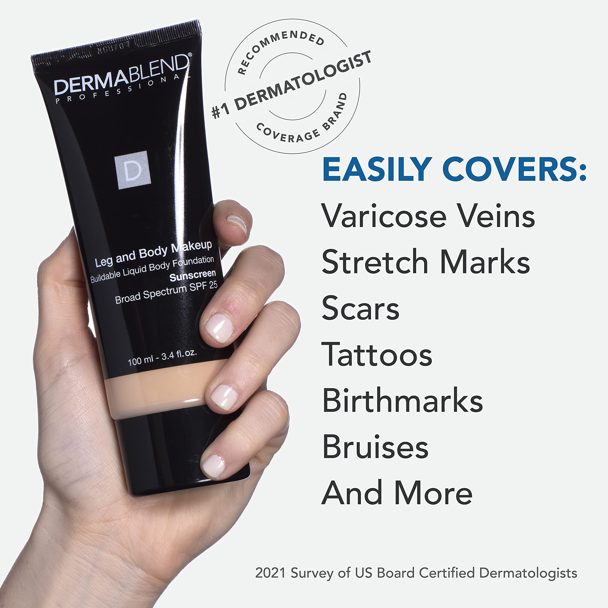Dermablend Leg & Body Makeup 45N Medium Bronze 100ml (3.4oz) | Flawless Coverage, SPF 25 - Image 6