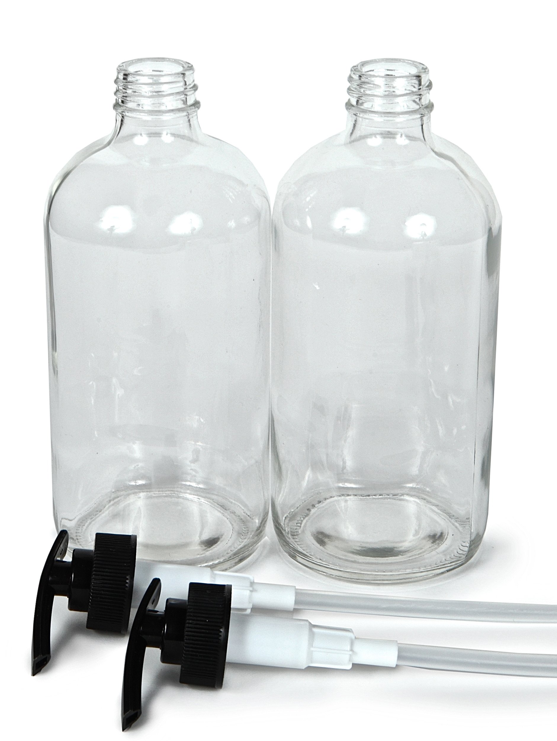 Vivaplex Empty Clear Glass Bottles with Black Lotion Pumps 473ml (16oz) | Elegant Dispensing for Your Home - Image 5