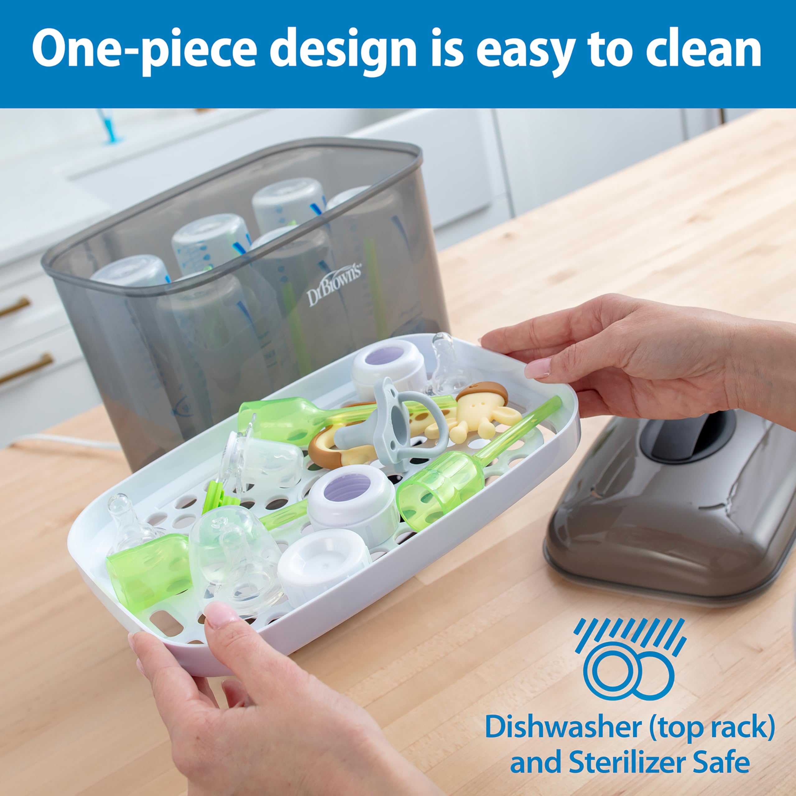 Dr. Brown's HappyPaci - Ciuccio in 100% silicone, 0-6 m, senza BPA, confezione da 3, colore: bianco, blu, azzurro thumbnail 2