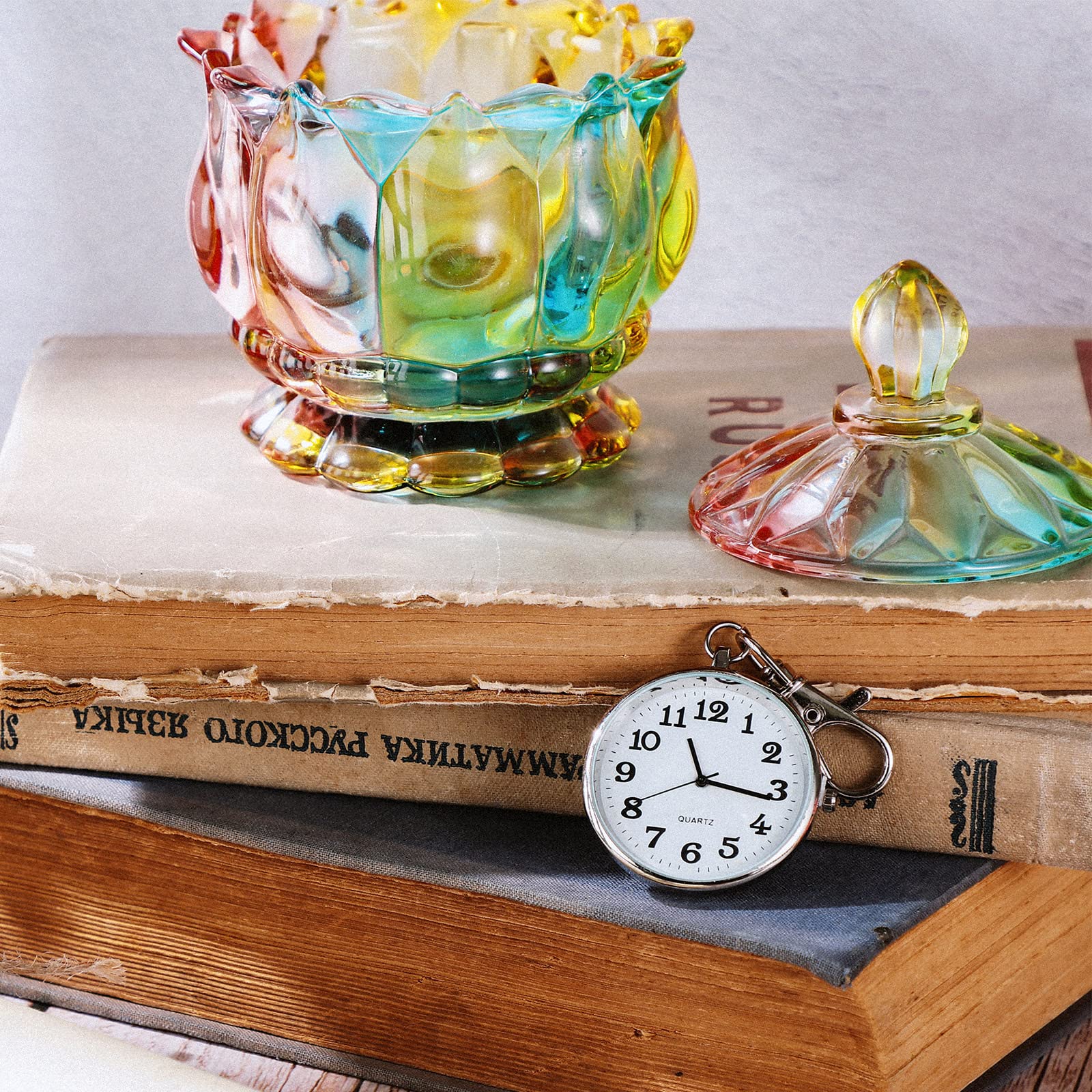 Junkin Quartz Pocket Watch with Keychain Clip 2-Piece Set | Portable Style for Men & Women - Image 4