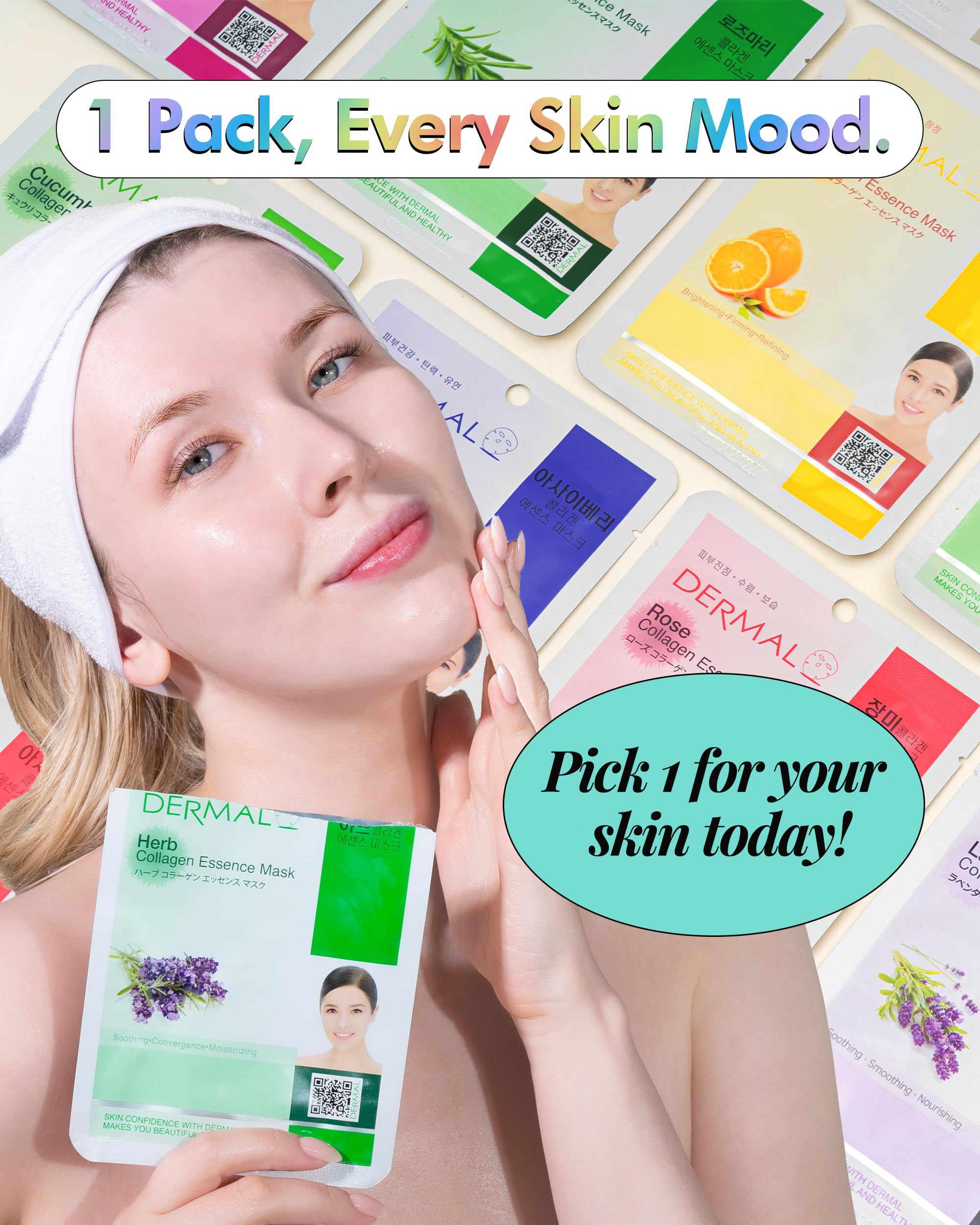 DERMAL Collagen Sheet Mask 16 Pack | Daily Glow Therapy - Image 4