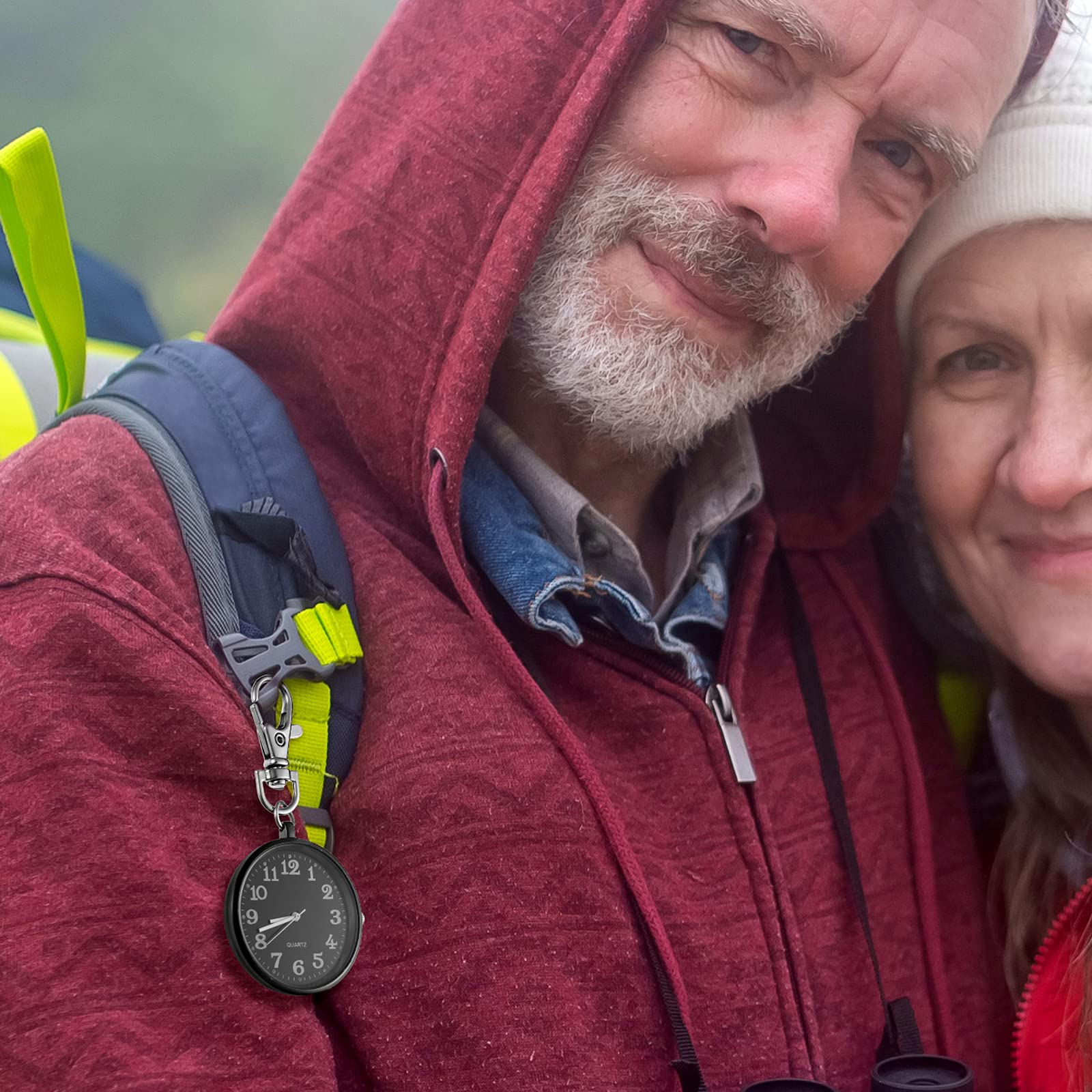 Junkin Quartz Pocket Watch with Keychain Clip 2-Piece Set | Portable Style for Men & Women - Image 5