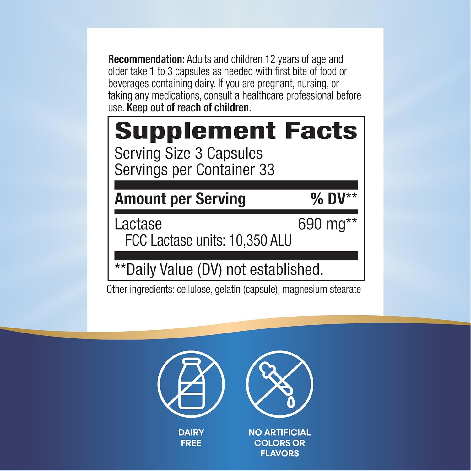 Nature's Way Lactose Defense, Digestive Enzymes*, Supports The Digestion of Dairy*, 690 mg lactase per 3-Capsule Serving, 100 Capsules (Packaging May Vary) - Image 5