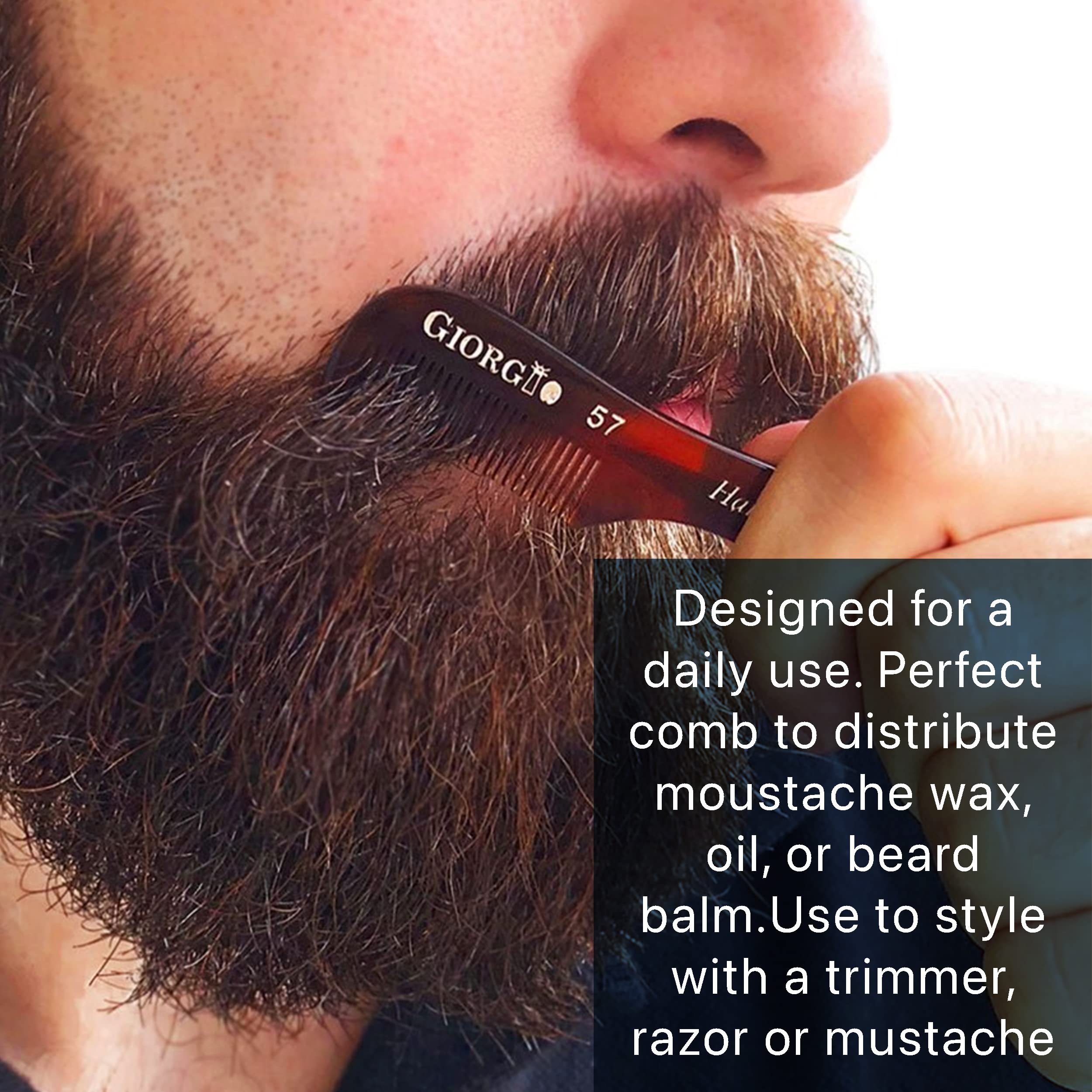 GIORGIO G57 Extra Small Beard Comb | Perfect Grooming for Your Mustache & Beard - Image 6