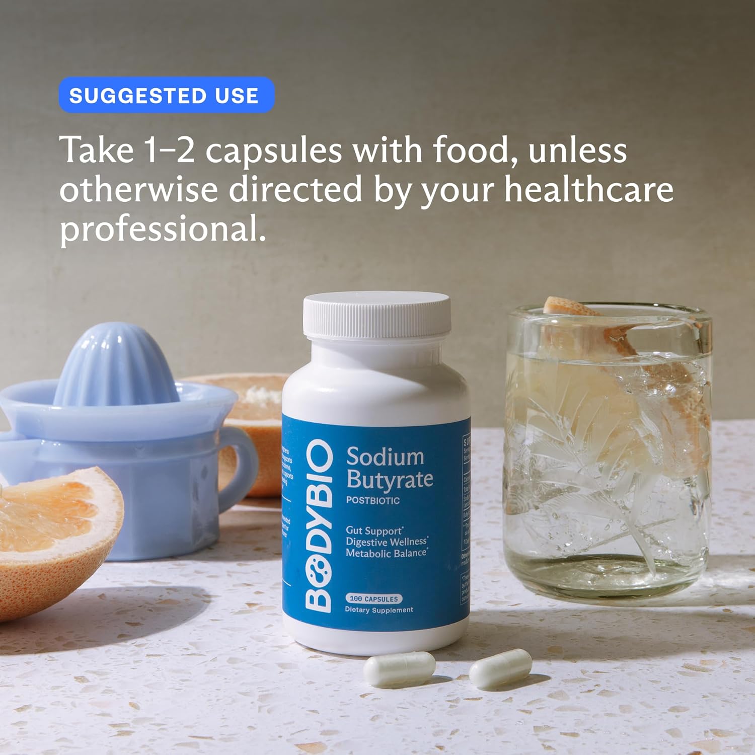 BodyBio Butyrate - Postbiotic for Gut Health, Digestive Support, Bloat, Gas & Constipation Relief, Leaky Gut Repair - Sodium + Butyric Acid Supplement for GI Wellness - Image 4