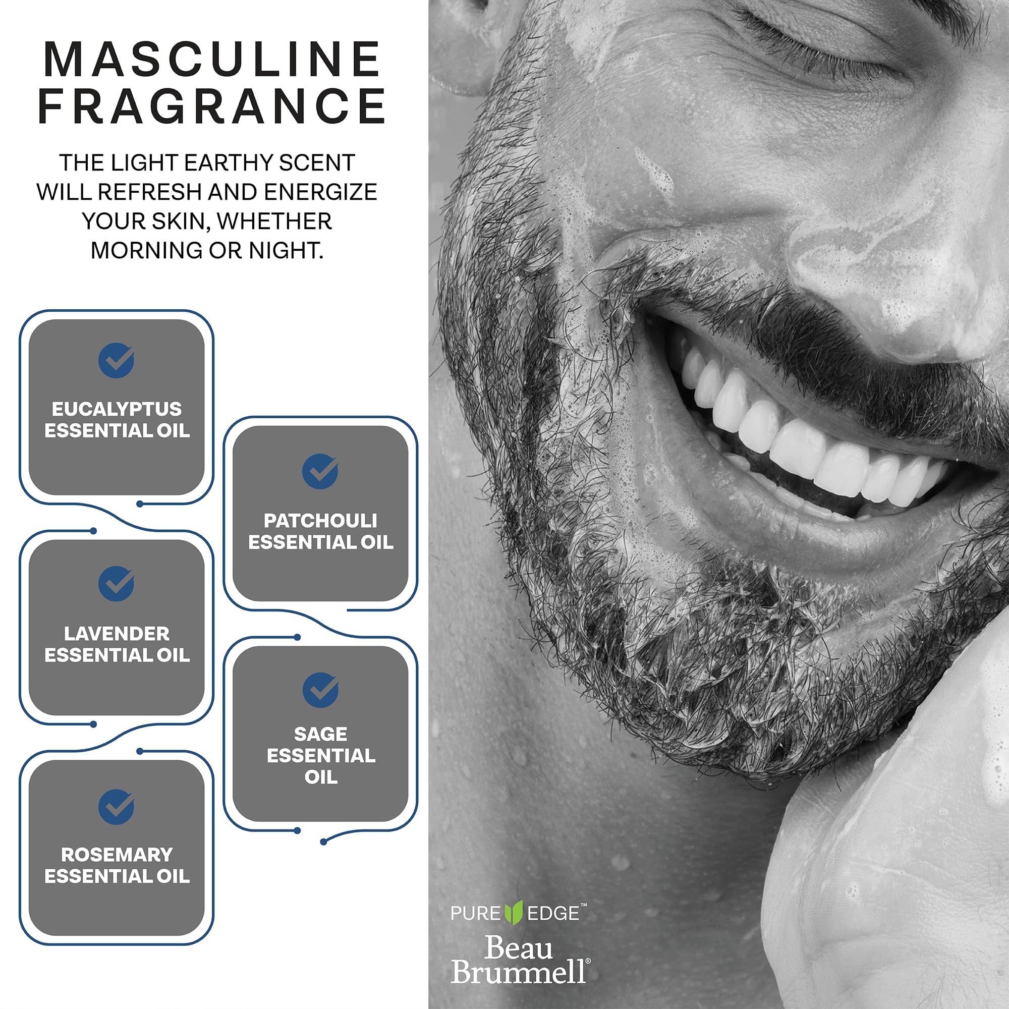 Beau Brummell Activated Charcoal Face Wash 237ml (8oz) | Gentle Exfoliation for Men - Image 4