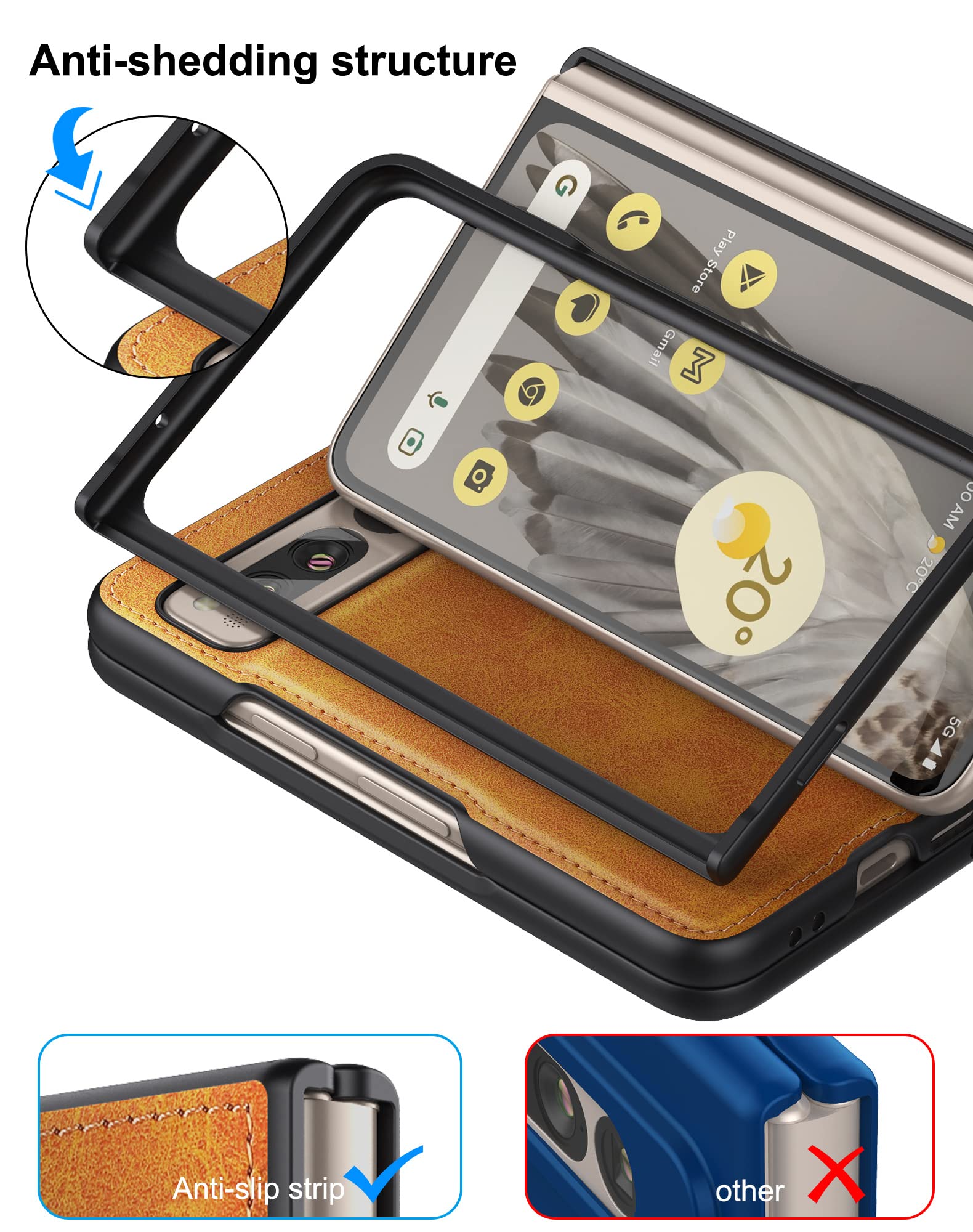 Foluu Leather Case for Google Pixel Fold (2023) | Ultra-Thin Slim Durable Protection - Image 5