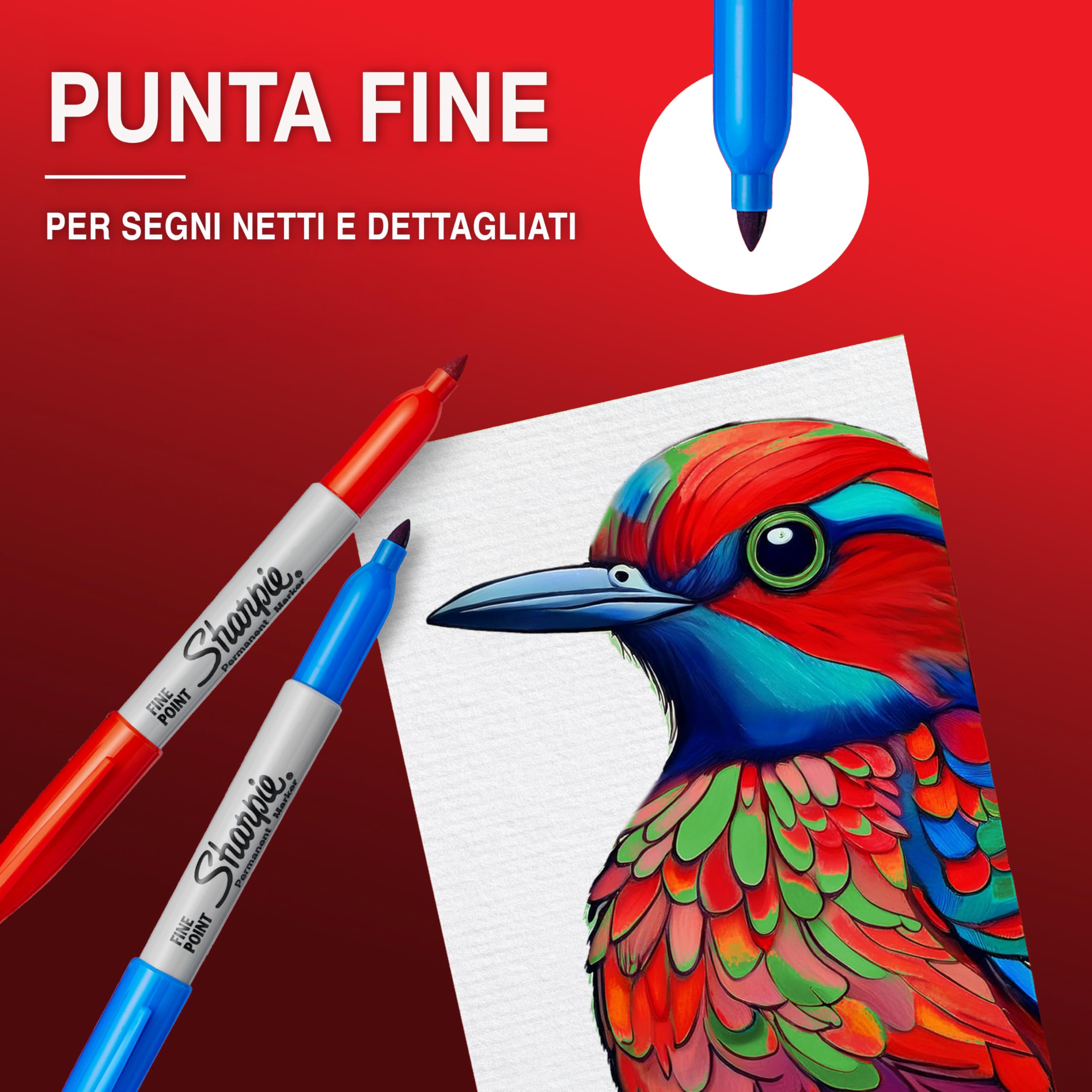 Sharpie Pennarello indelebile | punta fine | nero | 1 pezzo thumbnail 5