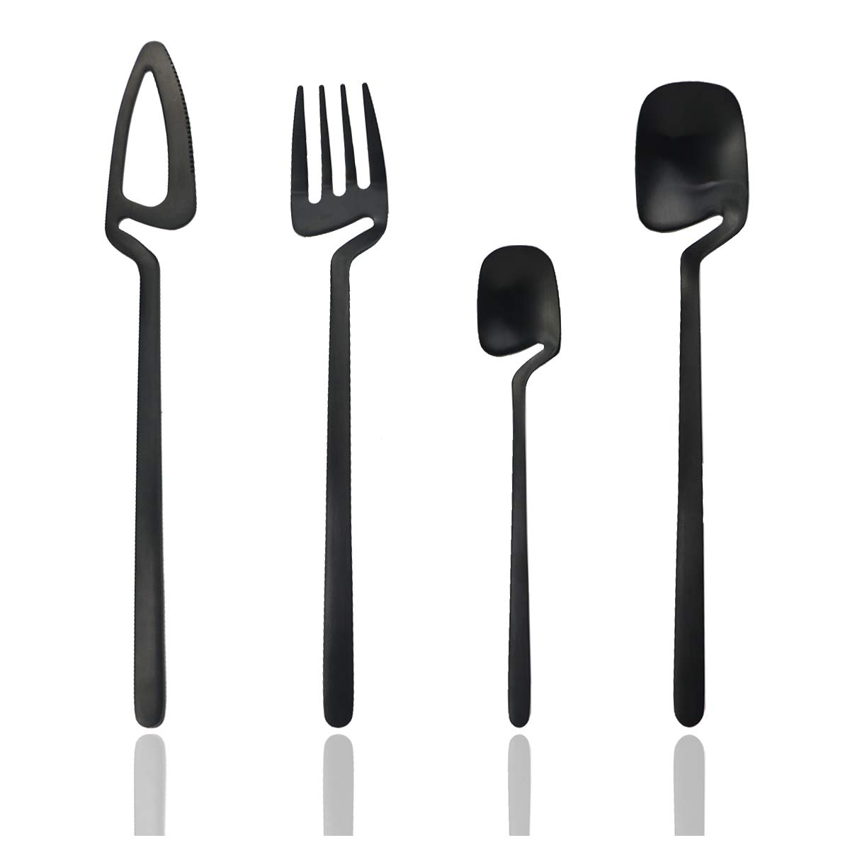 Whimsical Black Silverware Set for Adults | Fun & Interesting Flatware