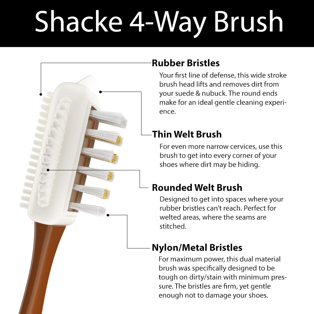 Shacke Suede & Nubuck 4-Way Leather Brush Cleaner | Restore Your Footwear - Image 4